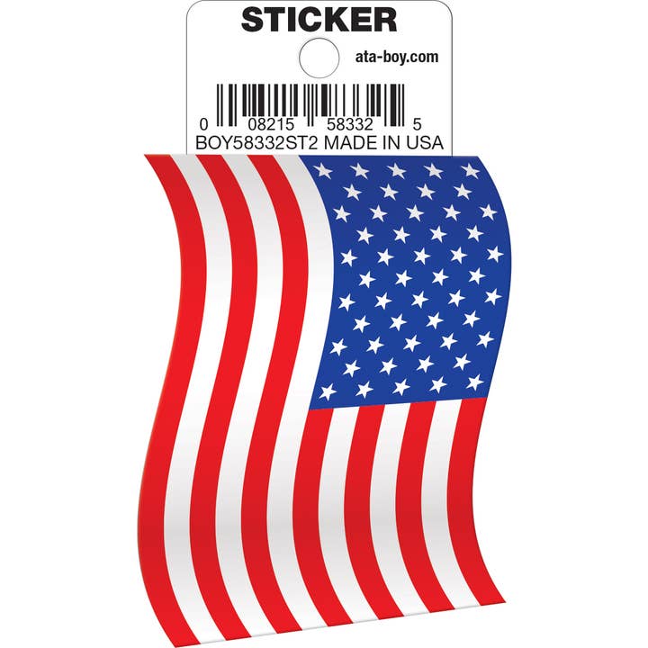 USA Flag Die Cut Vinyl Sticker - 3"