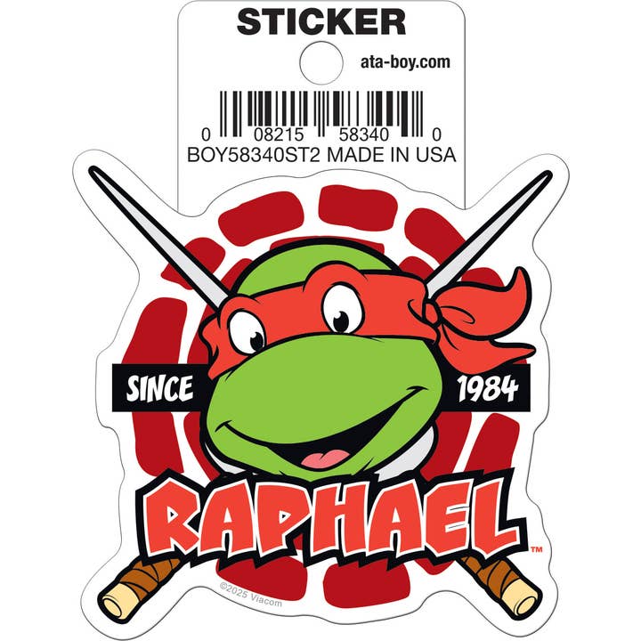 Teenage Mutant Ninja Turtles: Raphael Head Die Cut Vinyl Sticker - 3"