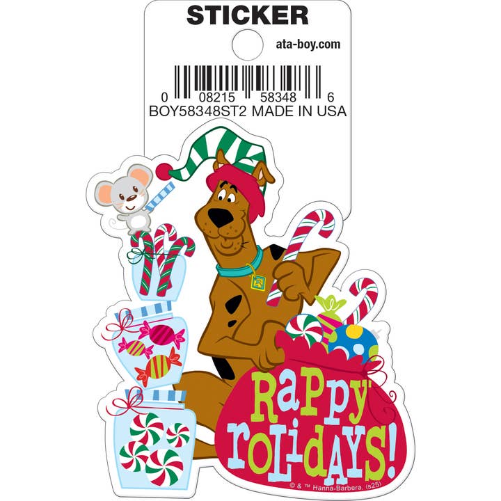 Scooby-Doo: Rappy Rolidays Die Cut Vinyl Sticker - 3"