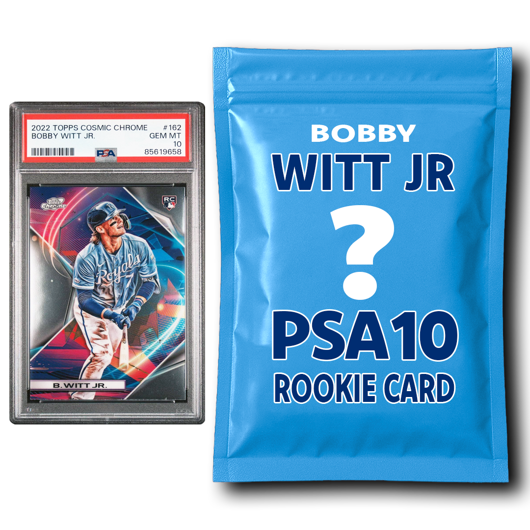 mystery graded sports cards Bobby Witt Jr. PSA 10 Rookie Baseball Card Pack Size:6.3*8.8 cm (R3 Rounded Corners)(Double sided different design) (SZ#M01ODIP) panini stickers Aaron Judge The First Chapter Restock