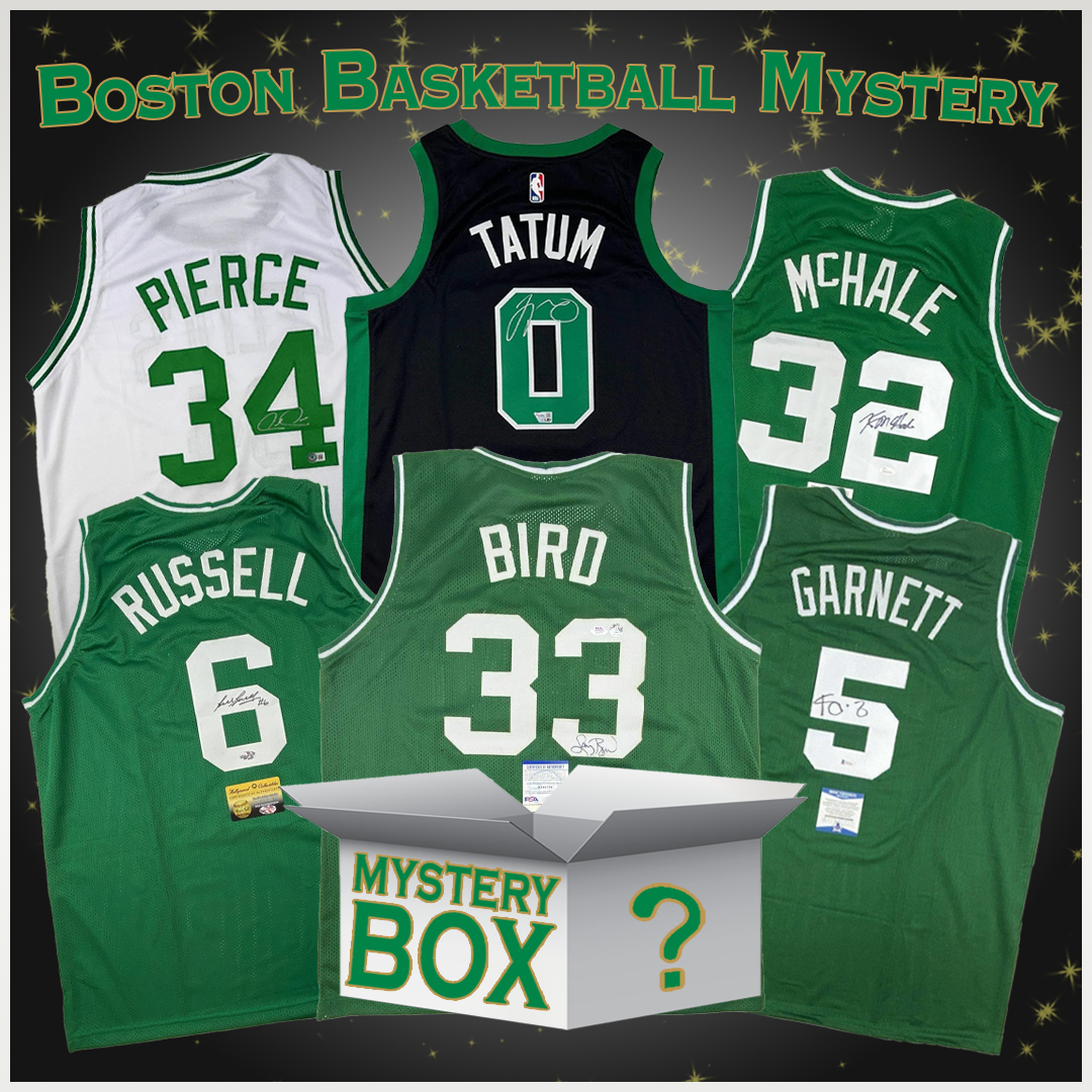 Autographed/Signed Boston Basketball Jersey Mystery Box with PSA JSA or Beckett COA