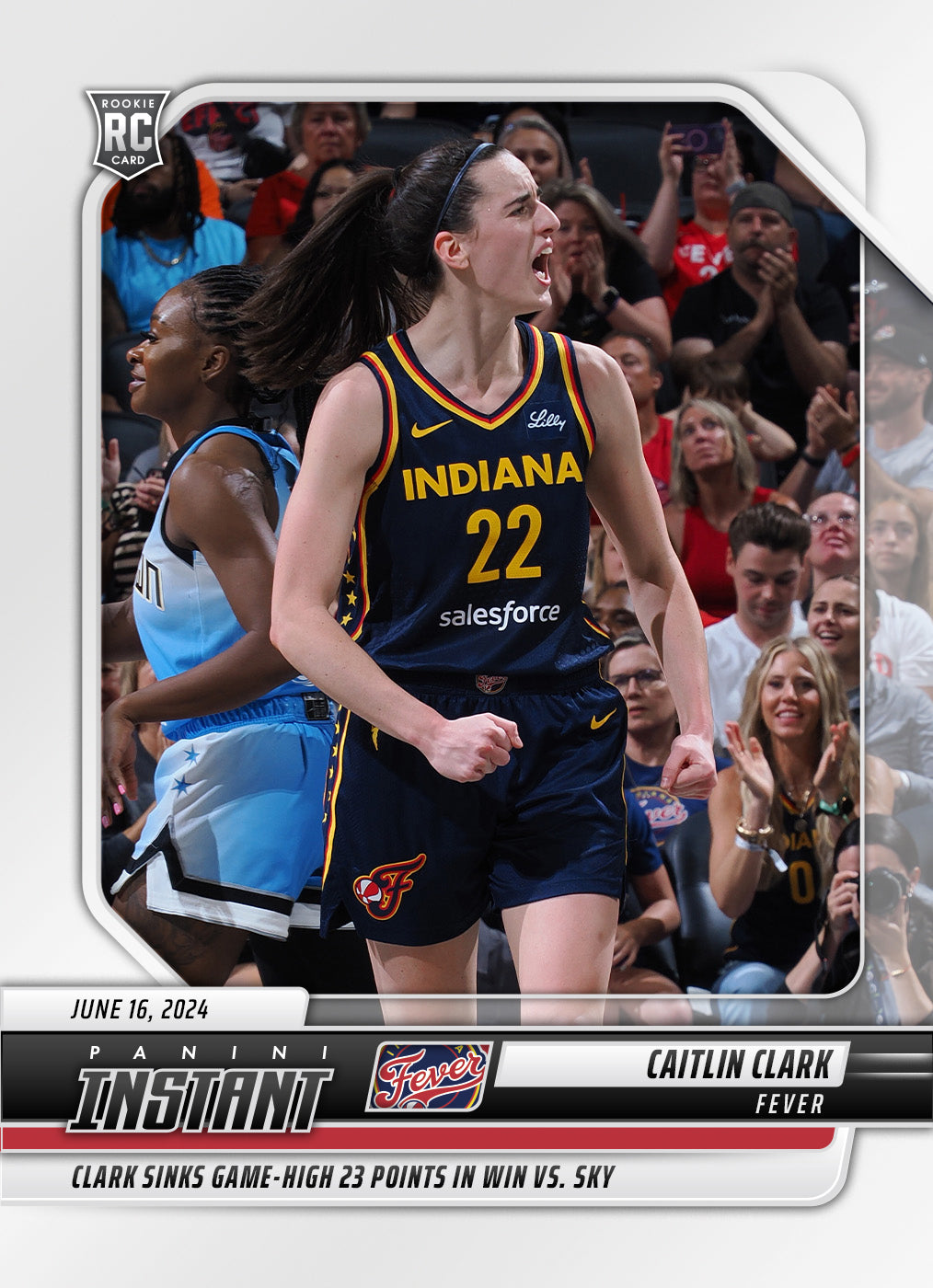 Caitlin Clark 2024 Panini Instant Fever WNBA Basketball 2024 RC Rookie Card  #72 NM (07/24/2024)