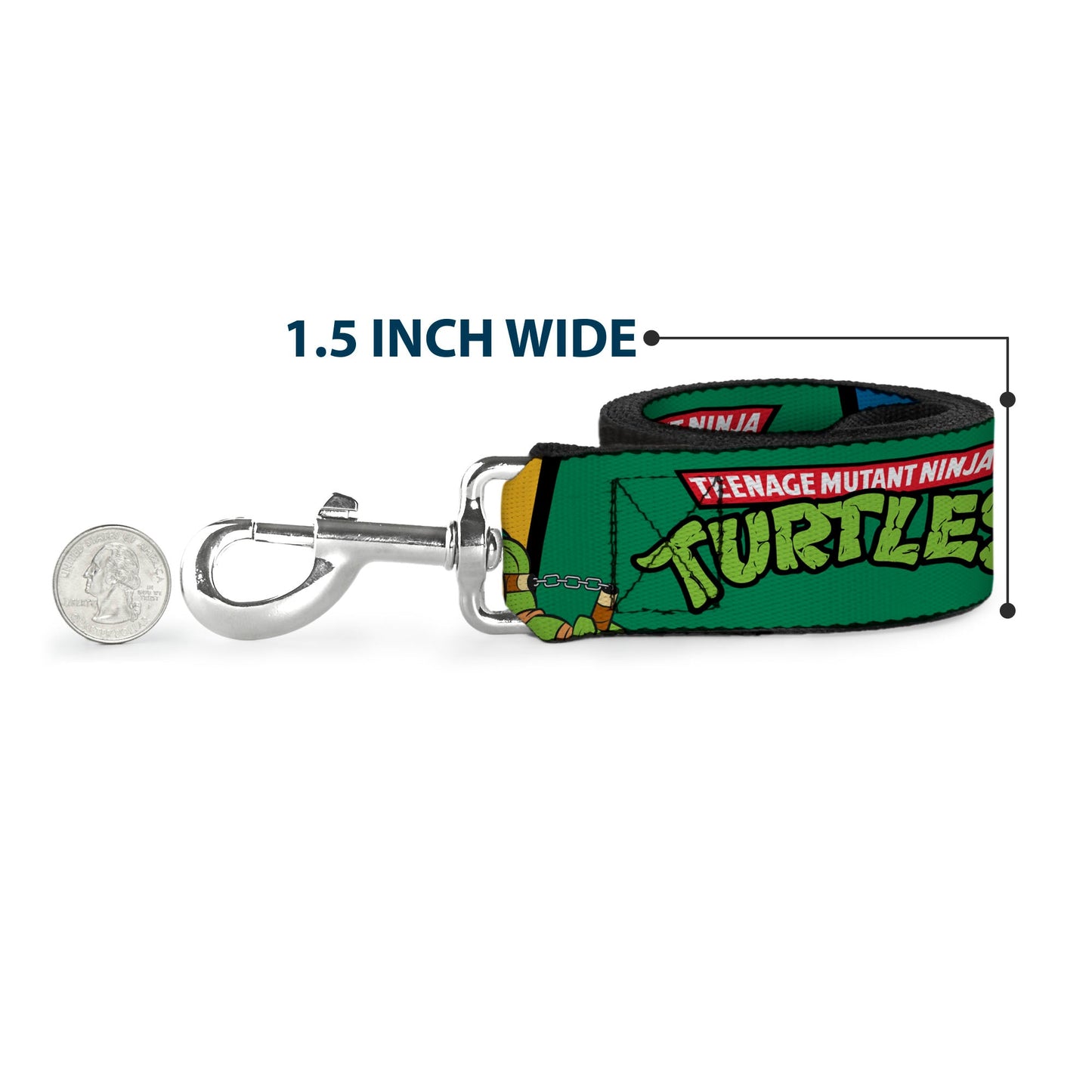 Dog Leash - Classic TEENAGE MUTANT NINJA TURTLES Group Pose3/TMNT Logo Green/Multi Color