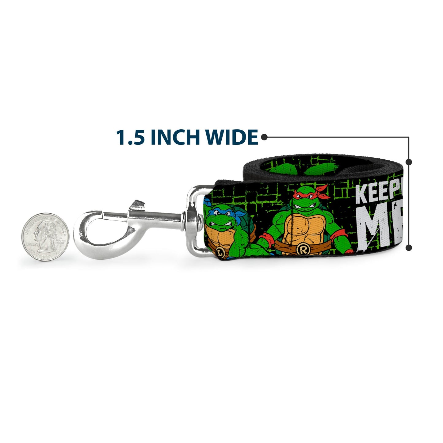 Dog Leash - Classic TMNT Group Pose6/KEEPING IT LEAN, MEAN & GREEN Black/Green/White