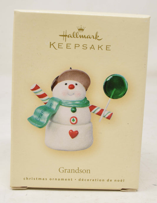 Hallmark Keepsake Ornament Grandson Snowman Christmas Tree 2007 NIB