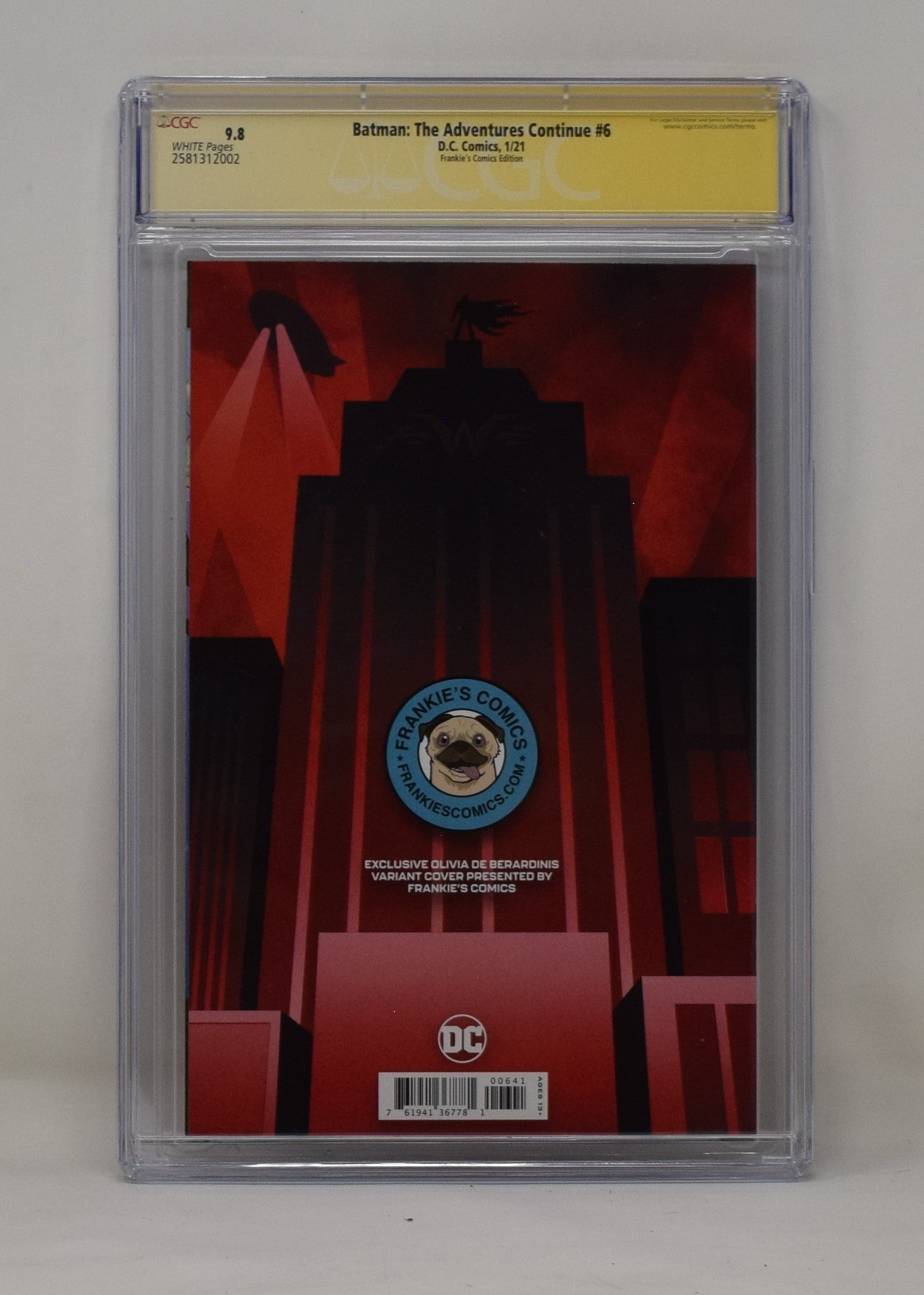 Batman Adventures Continue 6 DC 2020 CGC SS 9.8 Olivia De Berardinis Signed Trade Variant - Golden Apple Comics