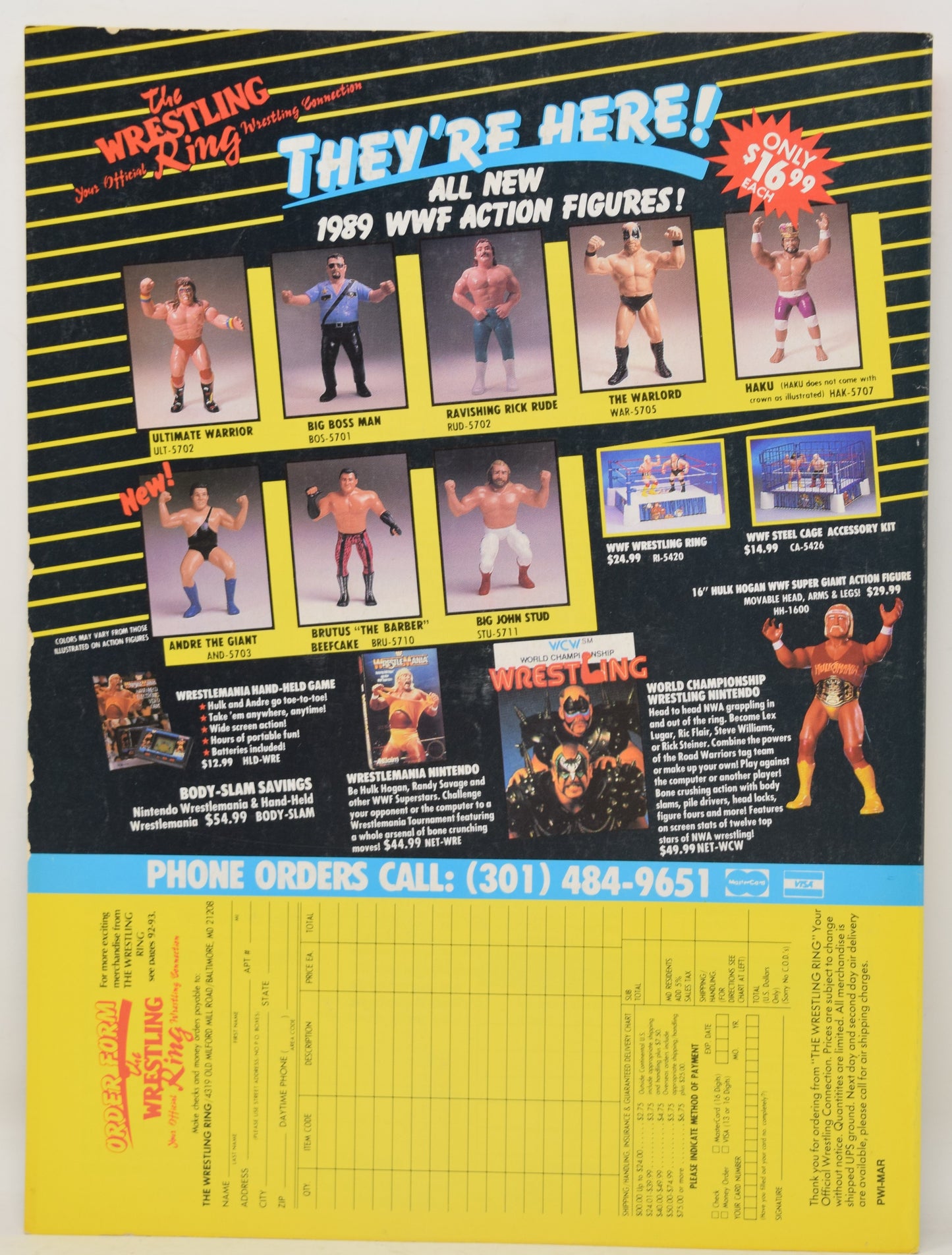 Pro Wrestling Illustrated Magazine March 1990 FN 1989 Hulk Hogan WWF WCW - Golden Apple Comics
