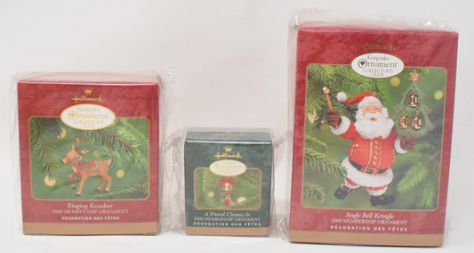 Hallmark Keepsake Christmas Ornament Club Membership Kit Set Of 3 2000 NIB