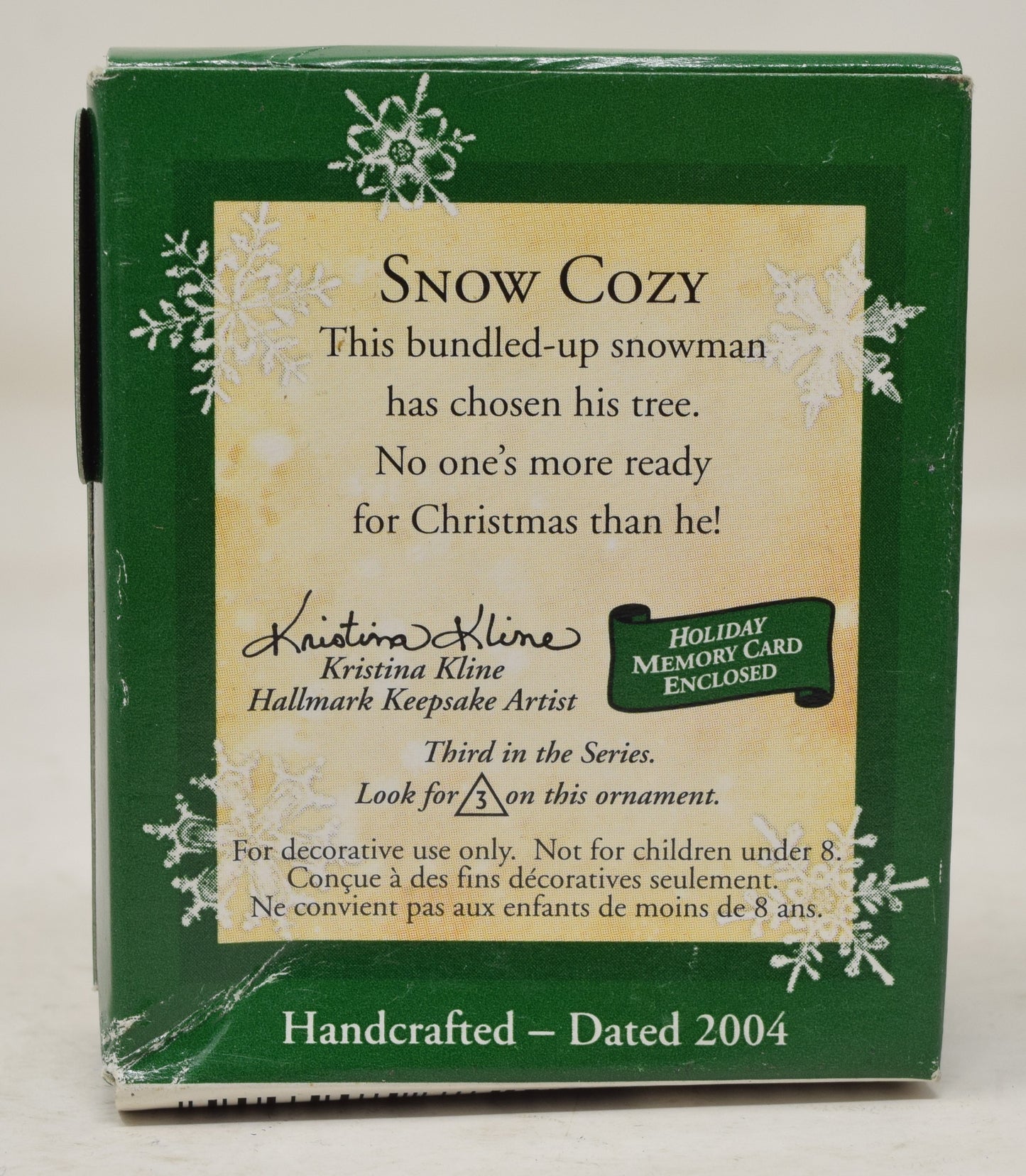 Hallmark Keepsake Ornament Snow Cozy Snowman Miniature Christmas Tree 2004 NIB