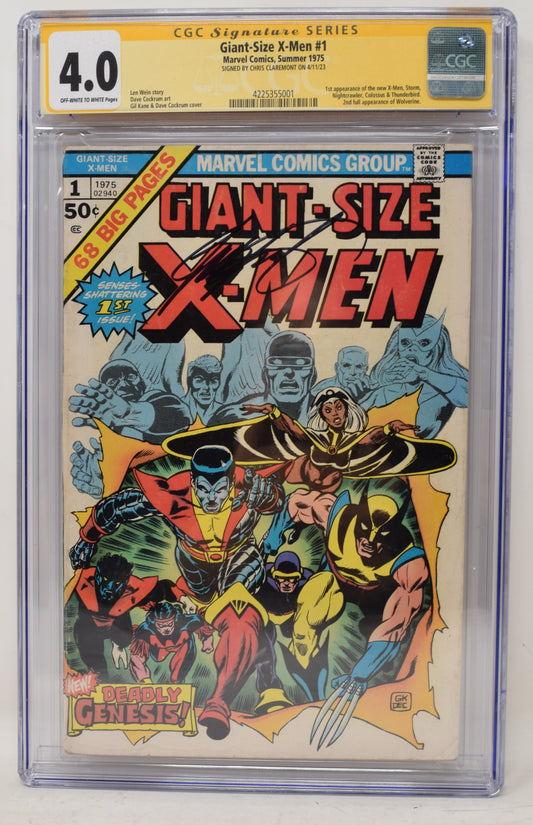 Giant Size X-Men 1 Marvel 1975 CGC SS 4.0 Signed Chris Claremont