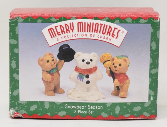Hallmark Merry Miniatures Snowbear Season Snowman Christmas 1997 NIB New