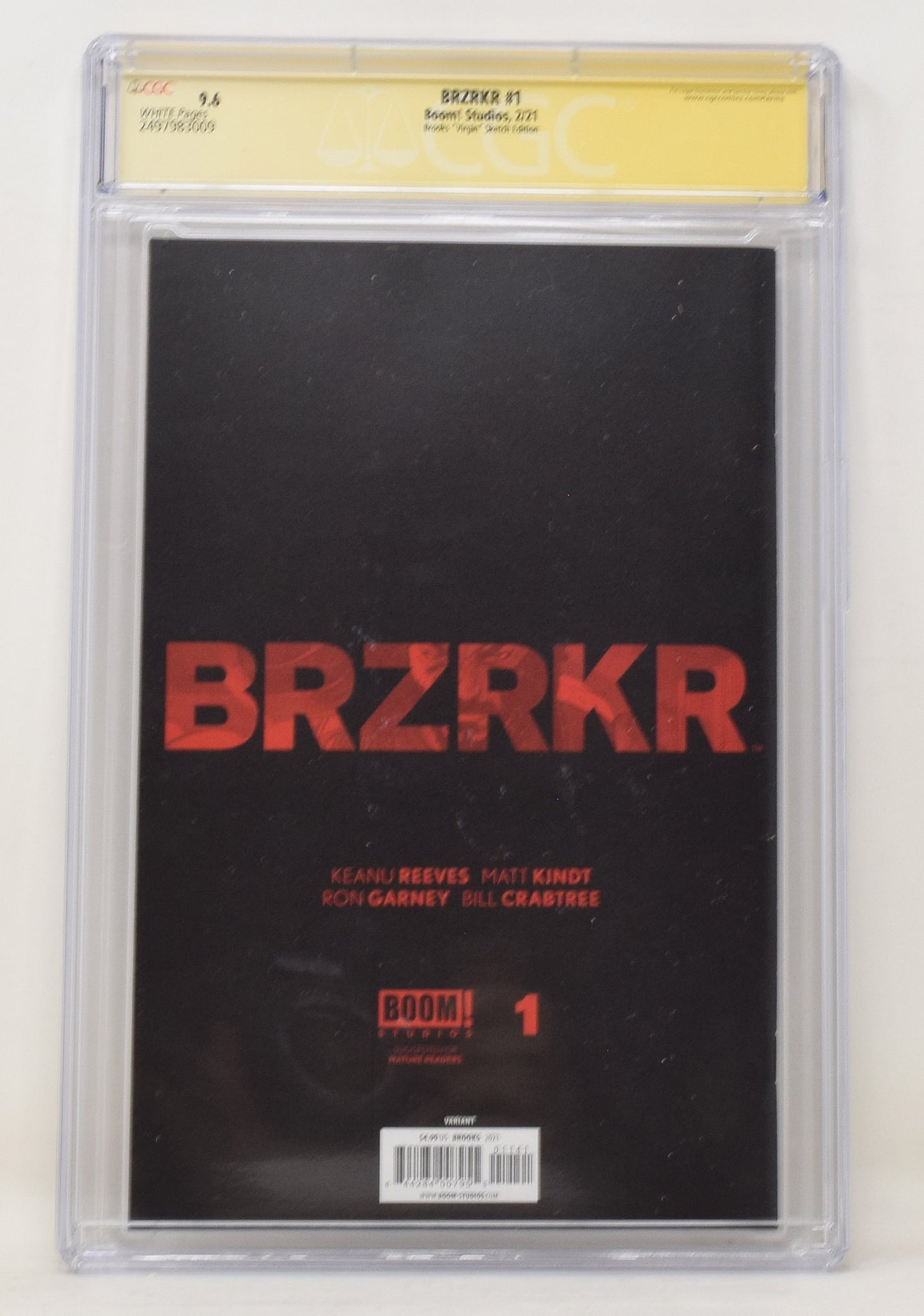 BRZRKR 1 B&W 1 Per Store Variant 2021 CGC SS 9.6 Signed Keanu Reeves - Golden Apple Comics