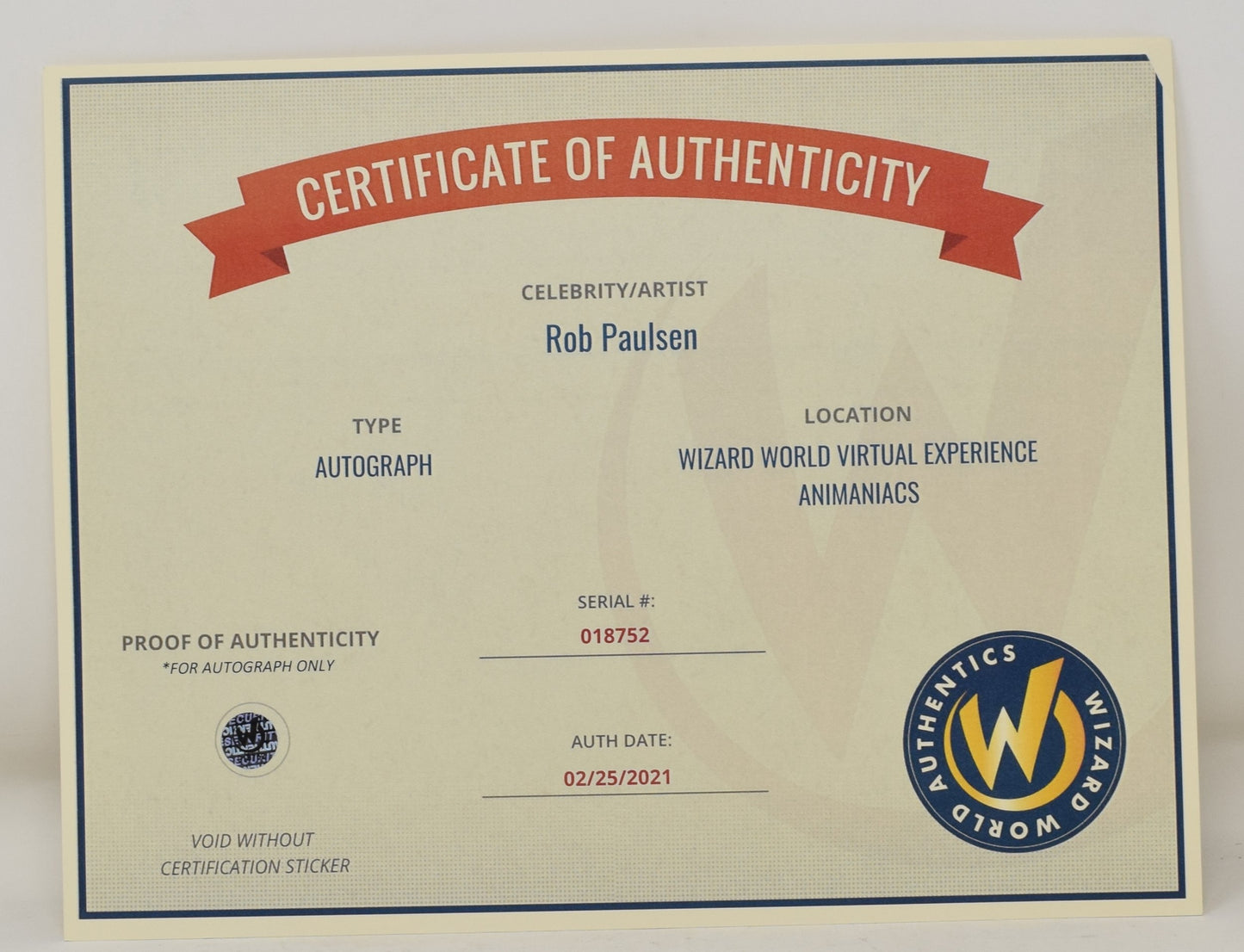 Rob Paulsen Animaniacs Pinky Brain NARF Warner Signed Autograph 8 x 10 Photo COA