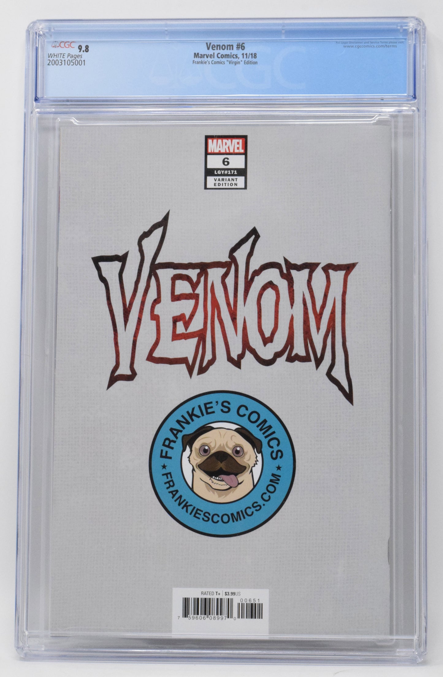 Venom 6 Marvel 2018 CGC 9.8 Skan Srisuwan Virgin Variant Knull - Golden Apple Comics