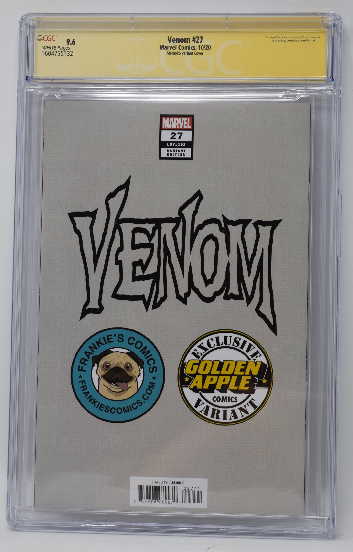 Venom 27 Marvel 2020 CGC SS 9.6 SIGNED Peach Momoko Variant Knull