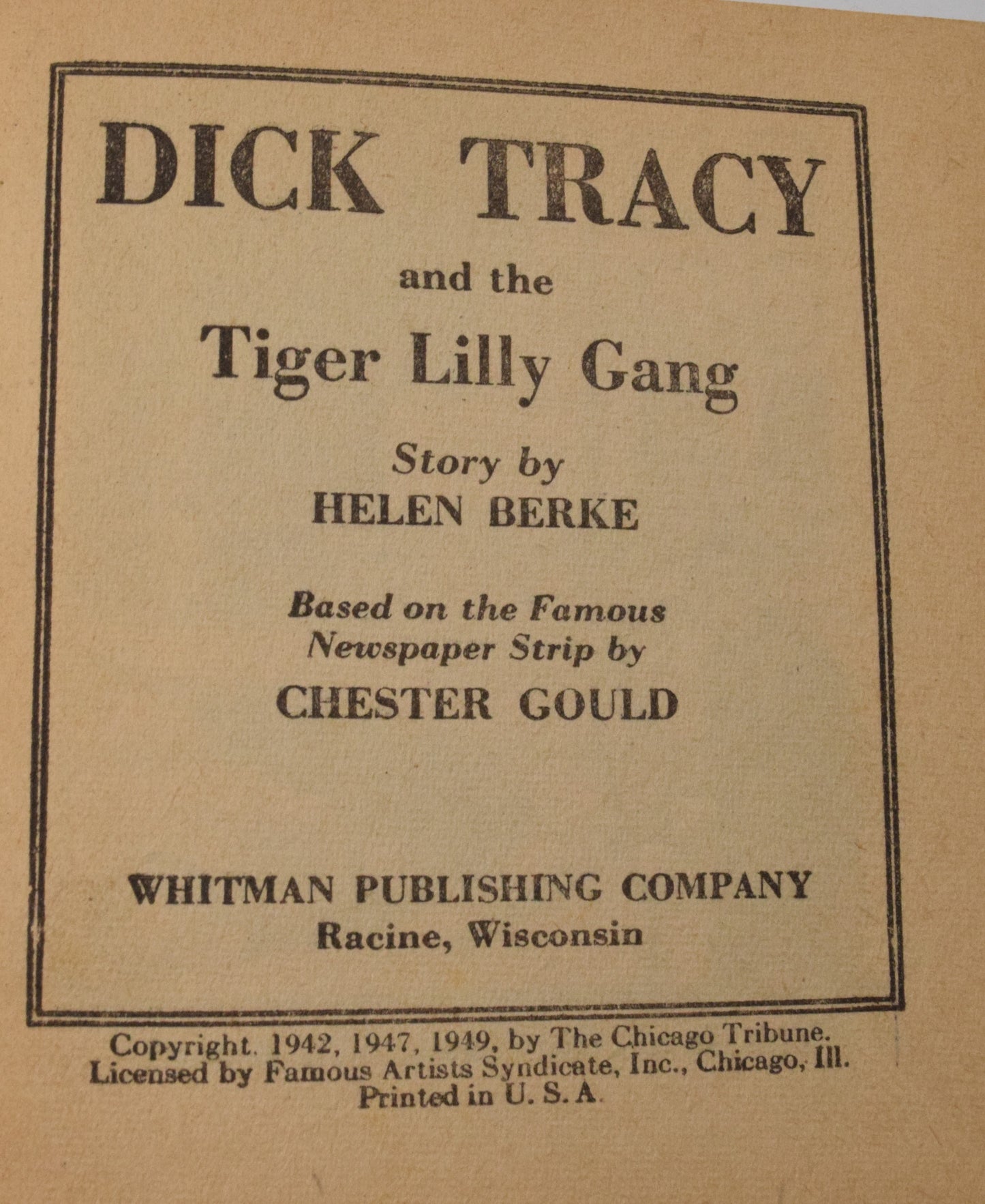 Dick Tracy And The Tiger Lilly Gang 1460 Better Little Book Whitman 1945 FN - Golden Apple Comics