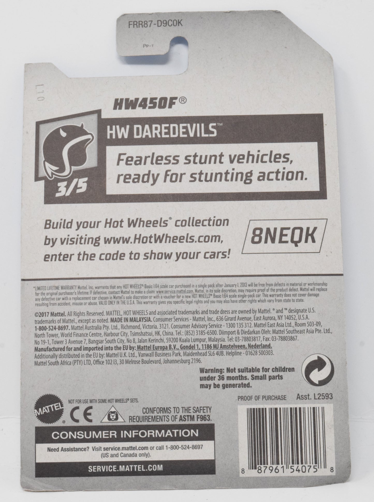 Hot Wheels HW450F HW DareDevils DieCast bike New 3/5 - Golden Apple Comics