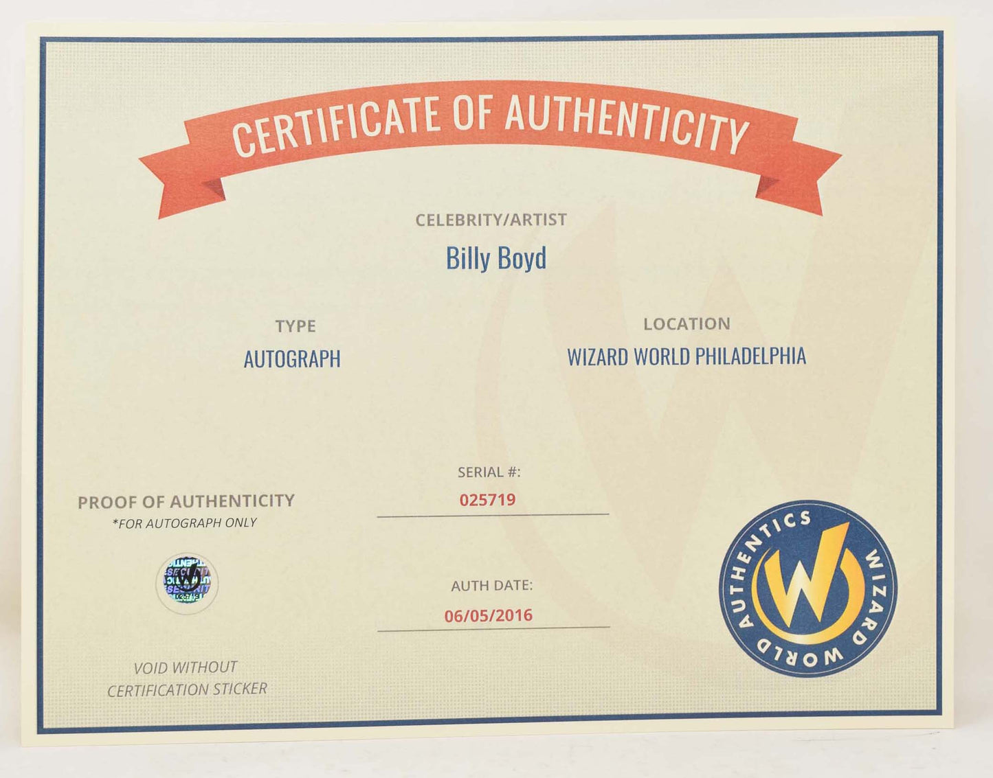 Billy Boyd Lord Of The Rings Pippin Signed 8 x 10 COA