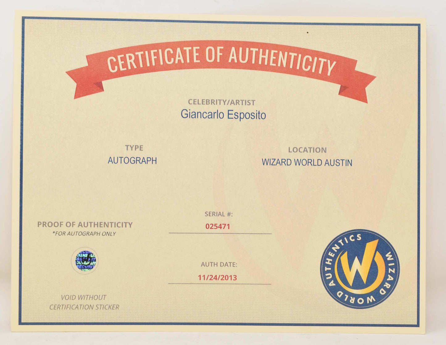 Giancarlo Esposito Breaking Bad Gustavo Gus Signed 8 x 10 COA - Golden Apple Comics