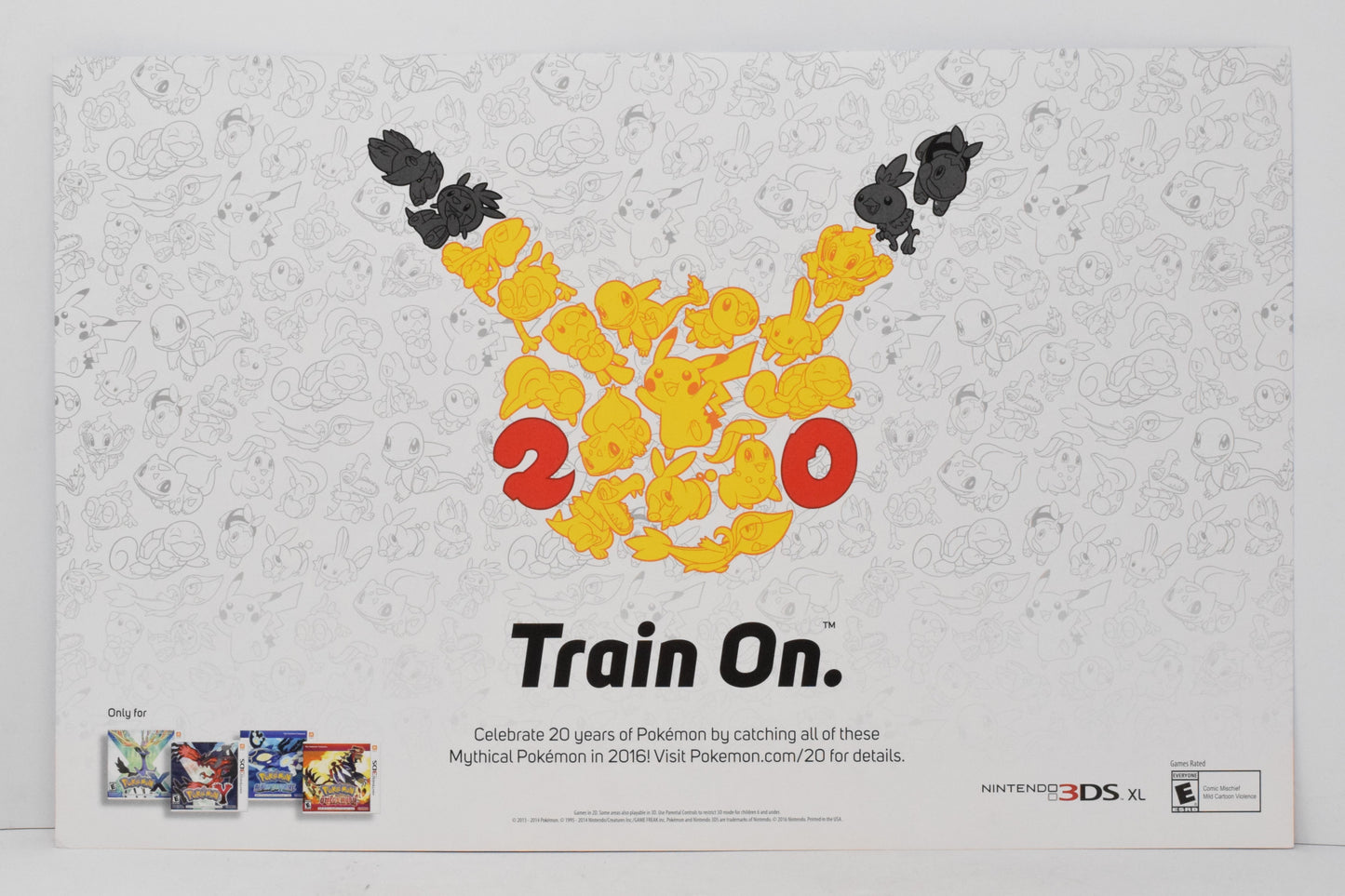 Pokemon 20th Anniversary Poster Nintedno 3DS Promo 11 x 17 - Golden Apple Comics