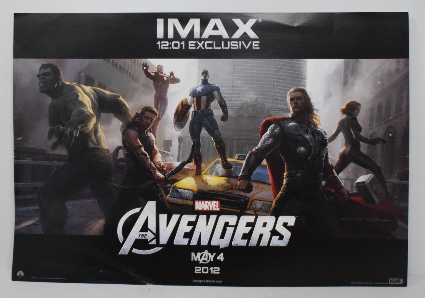 Avengers Movie Marvel Poster IMAX 12:01 Fan Event 13.5 x 19.5