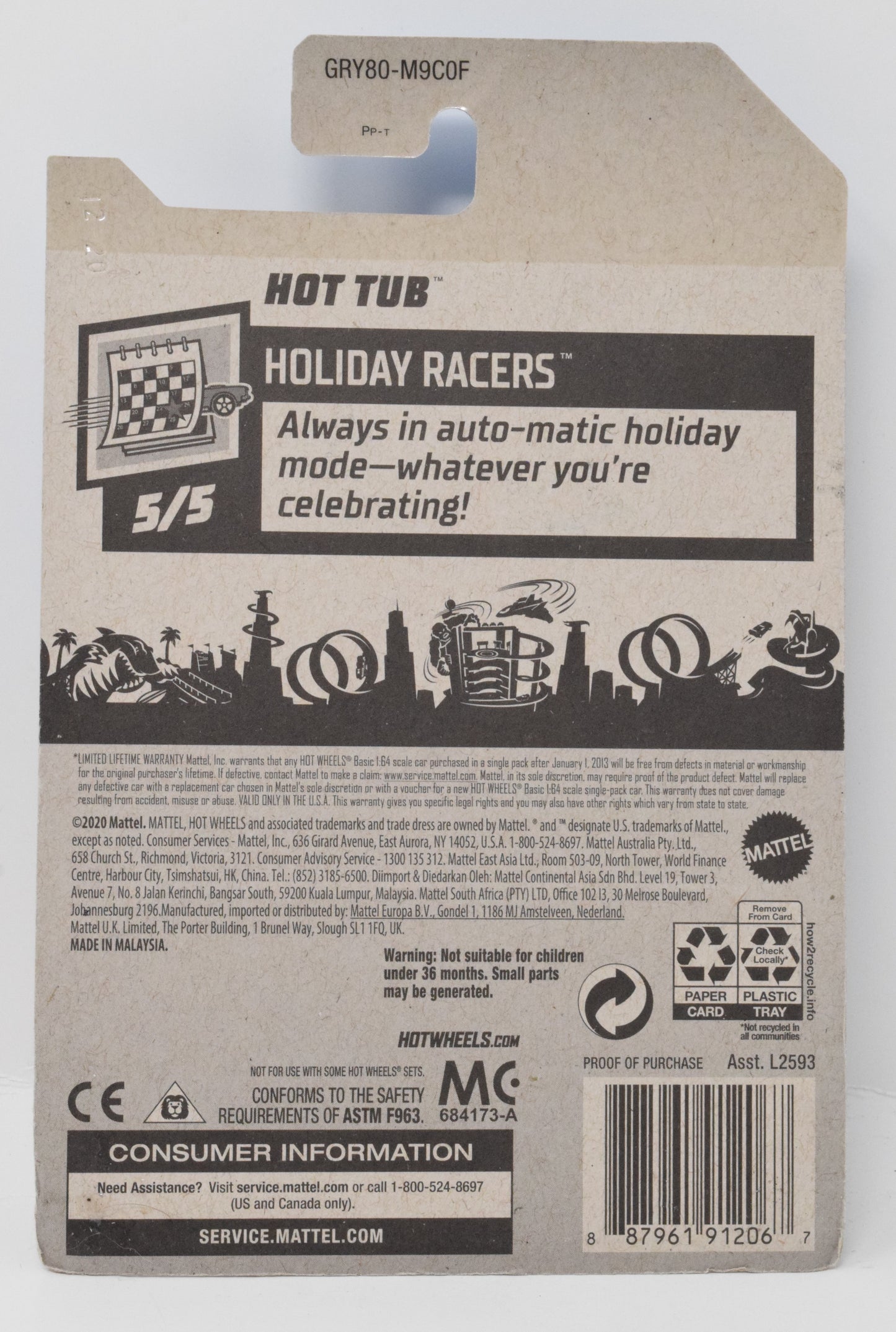 Hot Wheels Hot Tub Holiday Racers DieCast Car 5/5 122 New - Golden Apple Comics