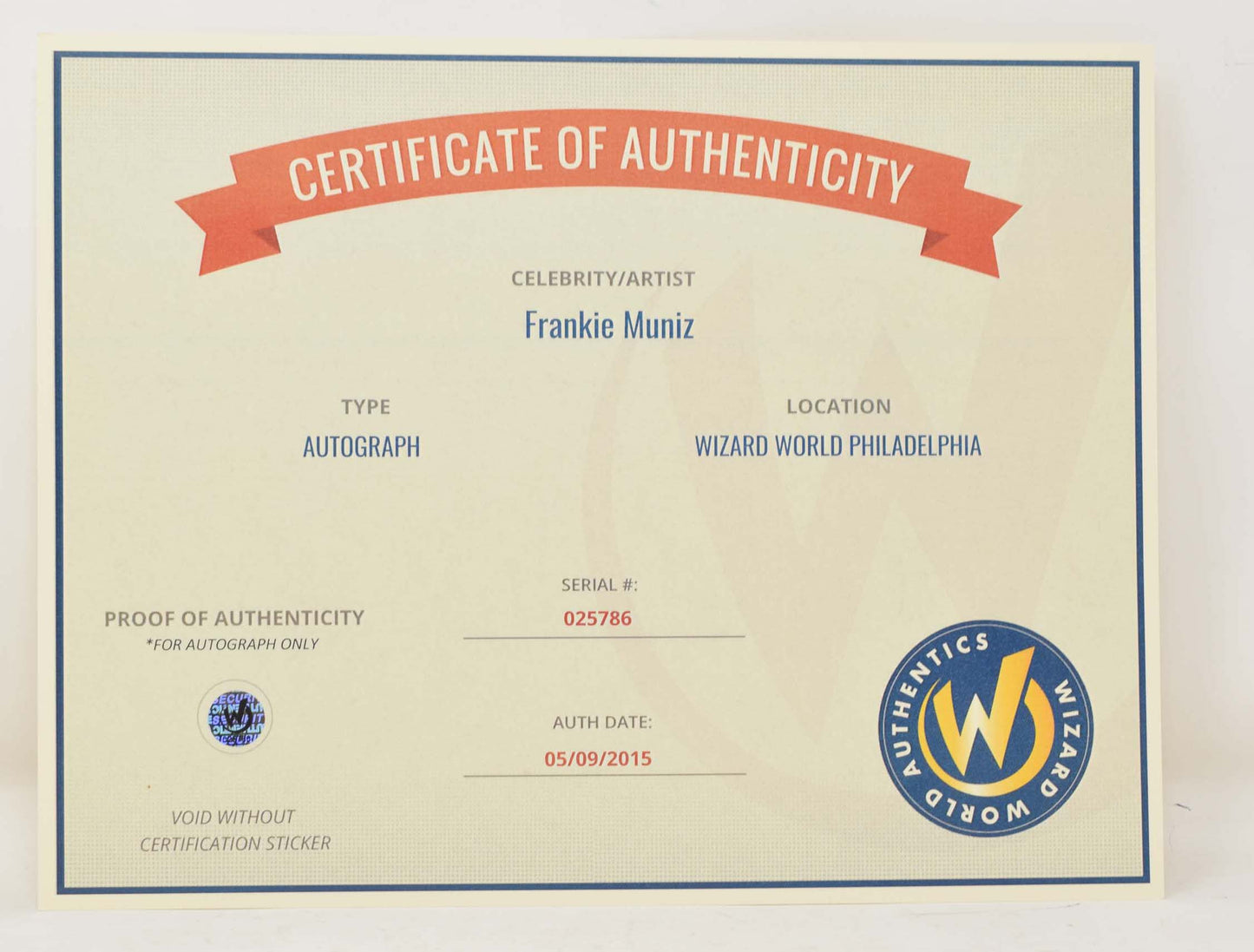 Frankie Muniz in Malcolm Signed Photo 8 x 10 COA