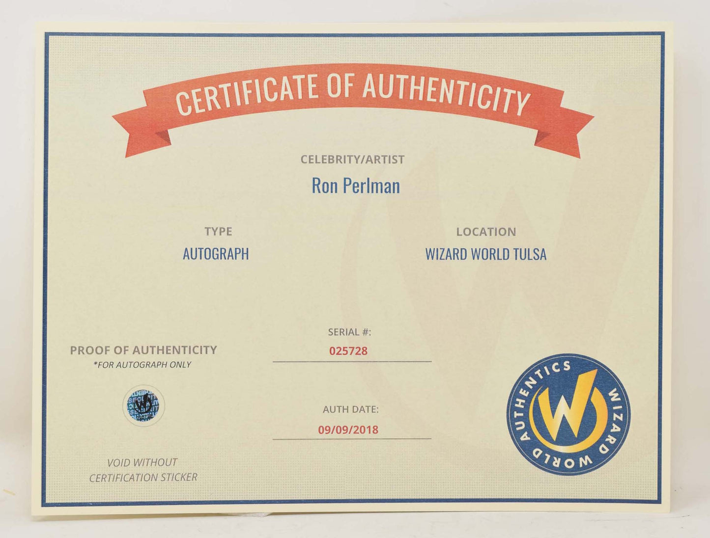 Ron Perlman Hellboy Signed 8 x 10 Photo COA