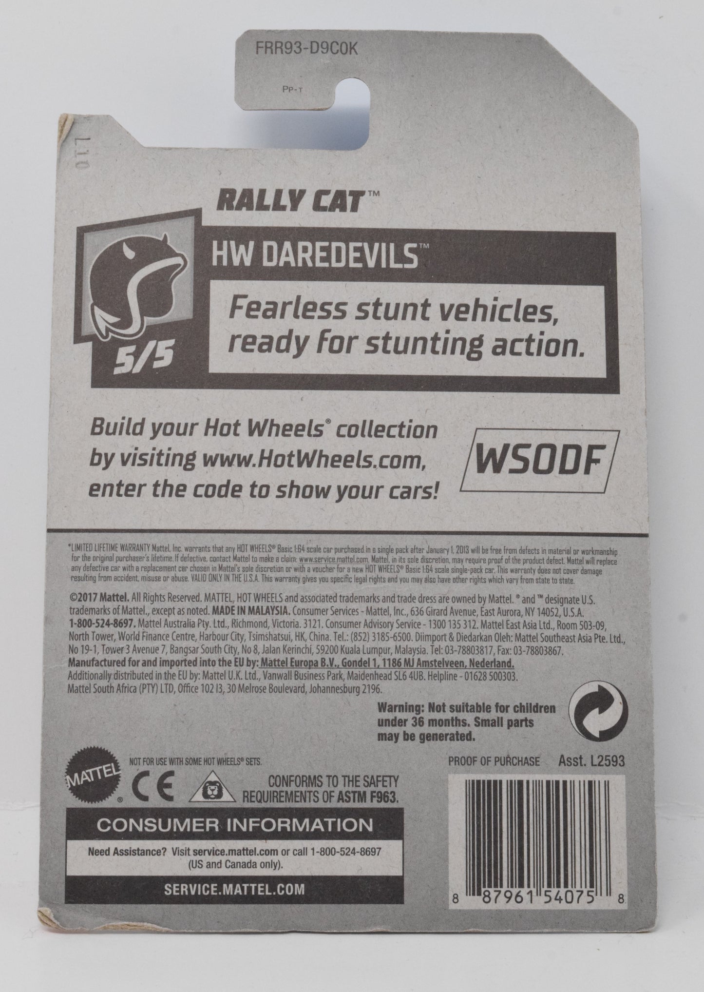 Hot Wheels Rally Cat HW DareDevils 5/5 DieCast Car New