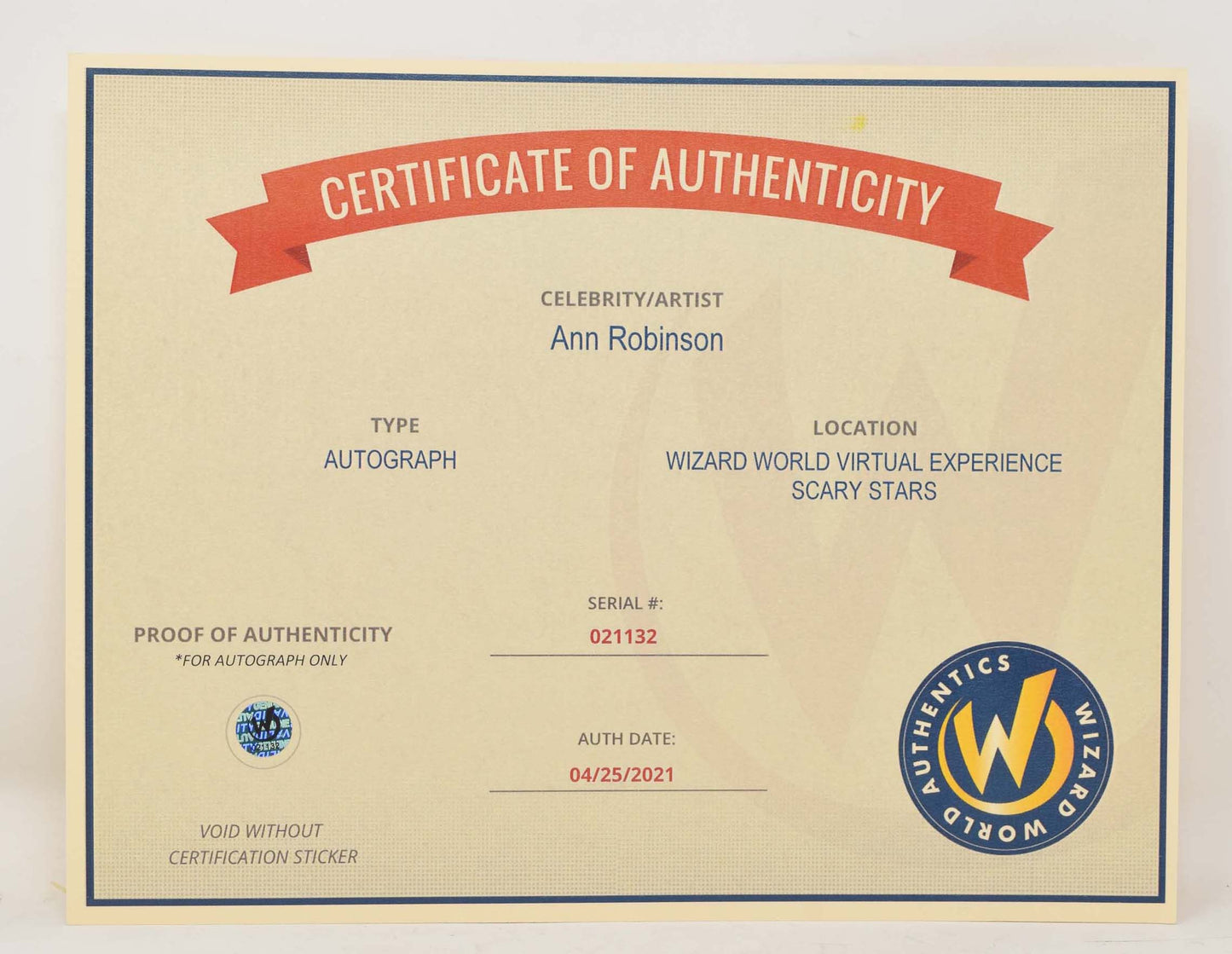 Ann Robinson The War of the Worlds Signed Photo 8 x 10 COA