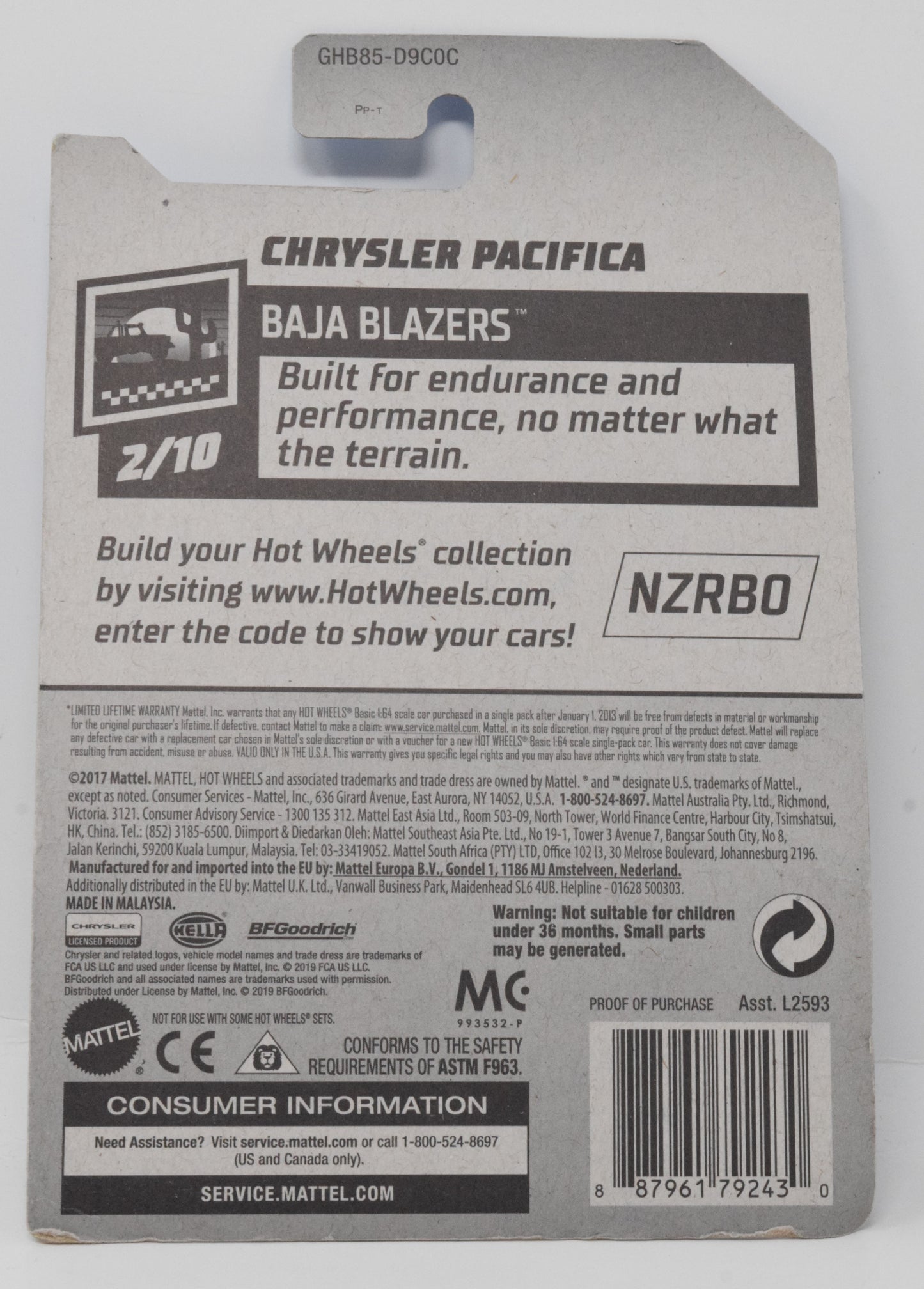 Hot Wheels Chrysler PacificaBaja Blazers 2/10 51 DieCast Car New - Golden Apple Comics