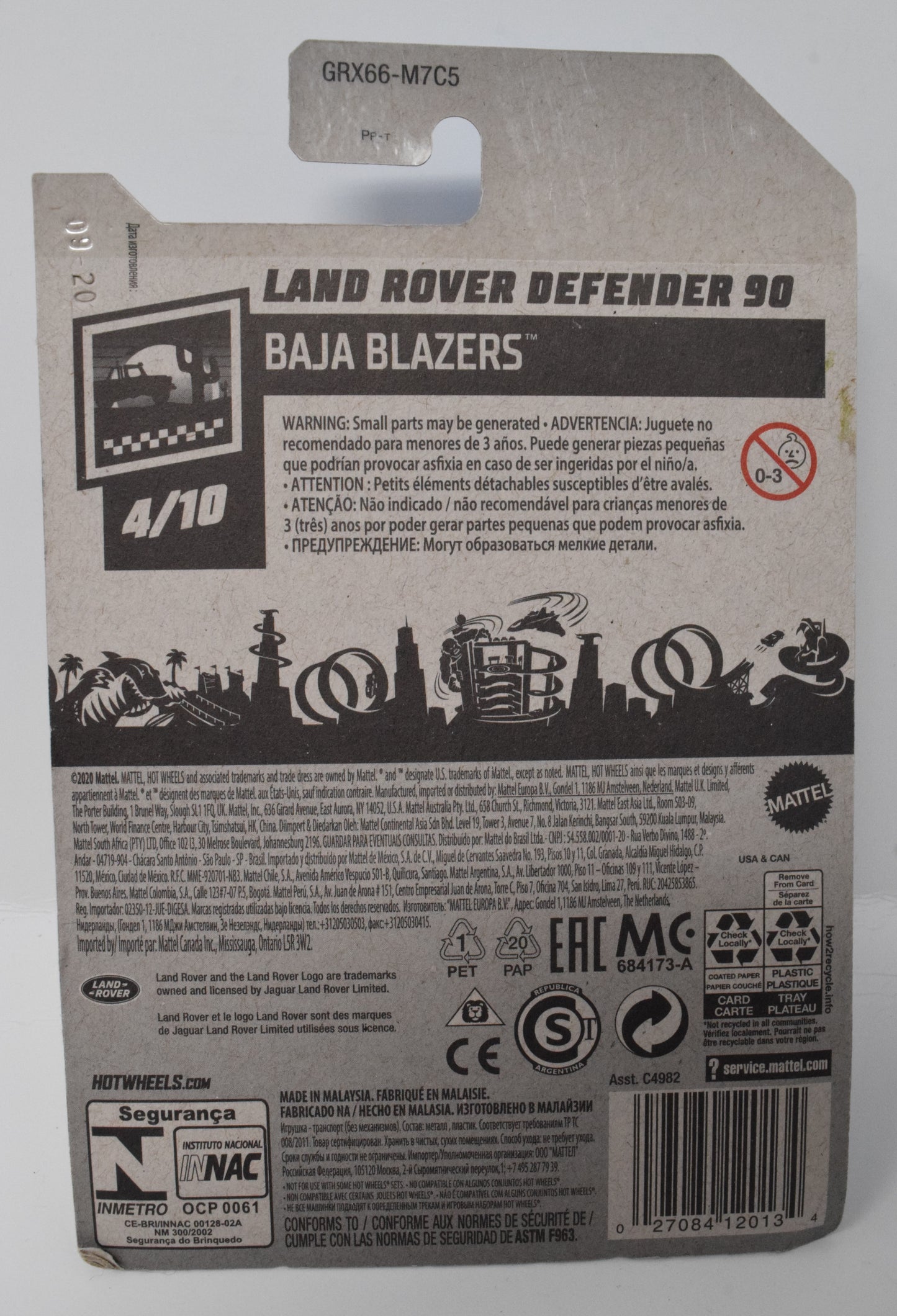 Hot Wheels Land Rover Defender 90 Baja Blazers Green 4/10 32 DieCast Car New