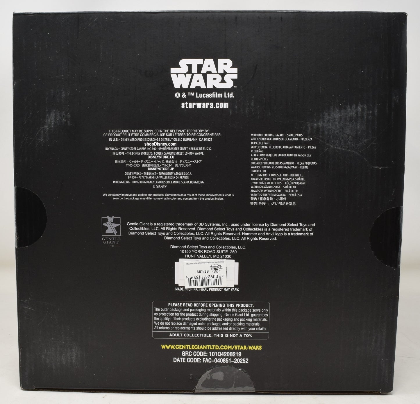 Star Wars Darth Vader Disney EX Gallery Diorama Gentle Giant New - Golden Apple Comics