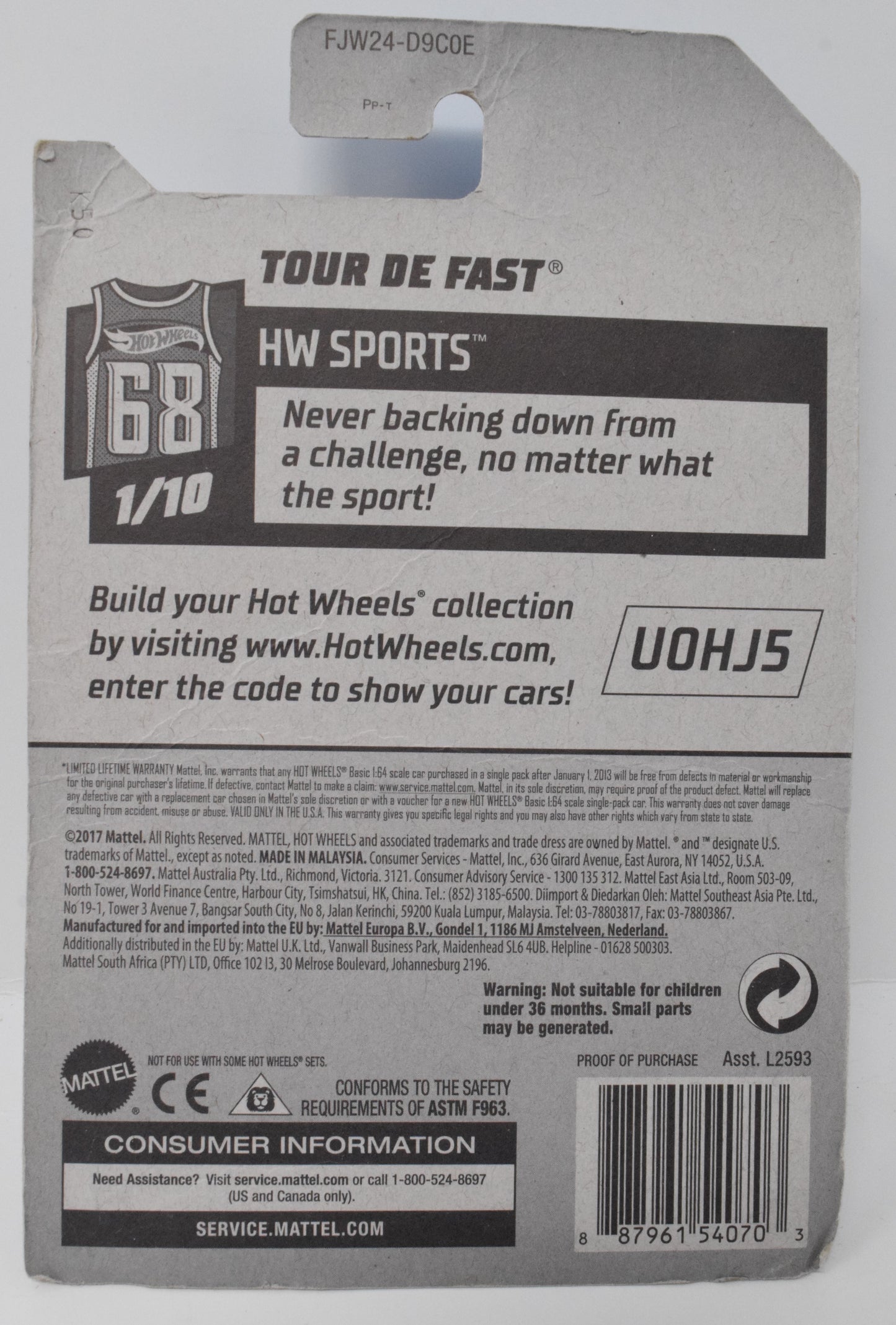 Hot Wheels Tour De Fast HW Sports 1/10 77 Green DieCast Car New