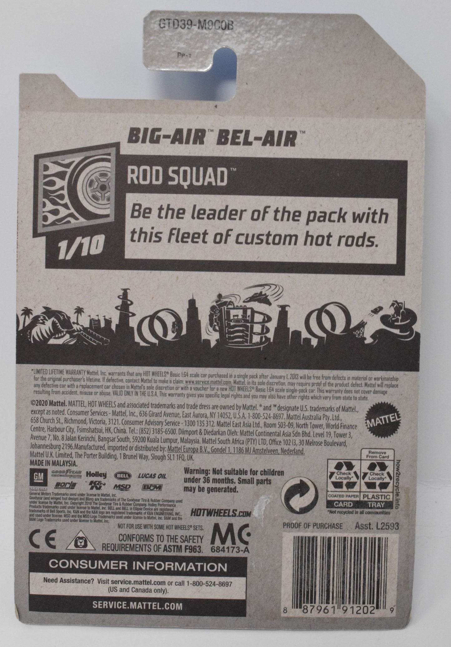Hot Wheels Big Air Bel Air Rod Squad 1/10 179 DieCast Car New