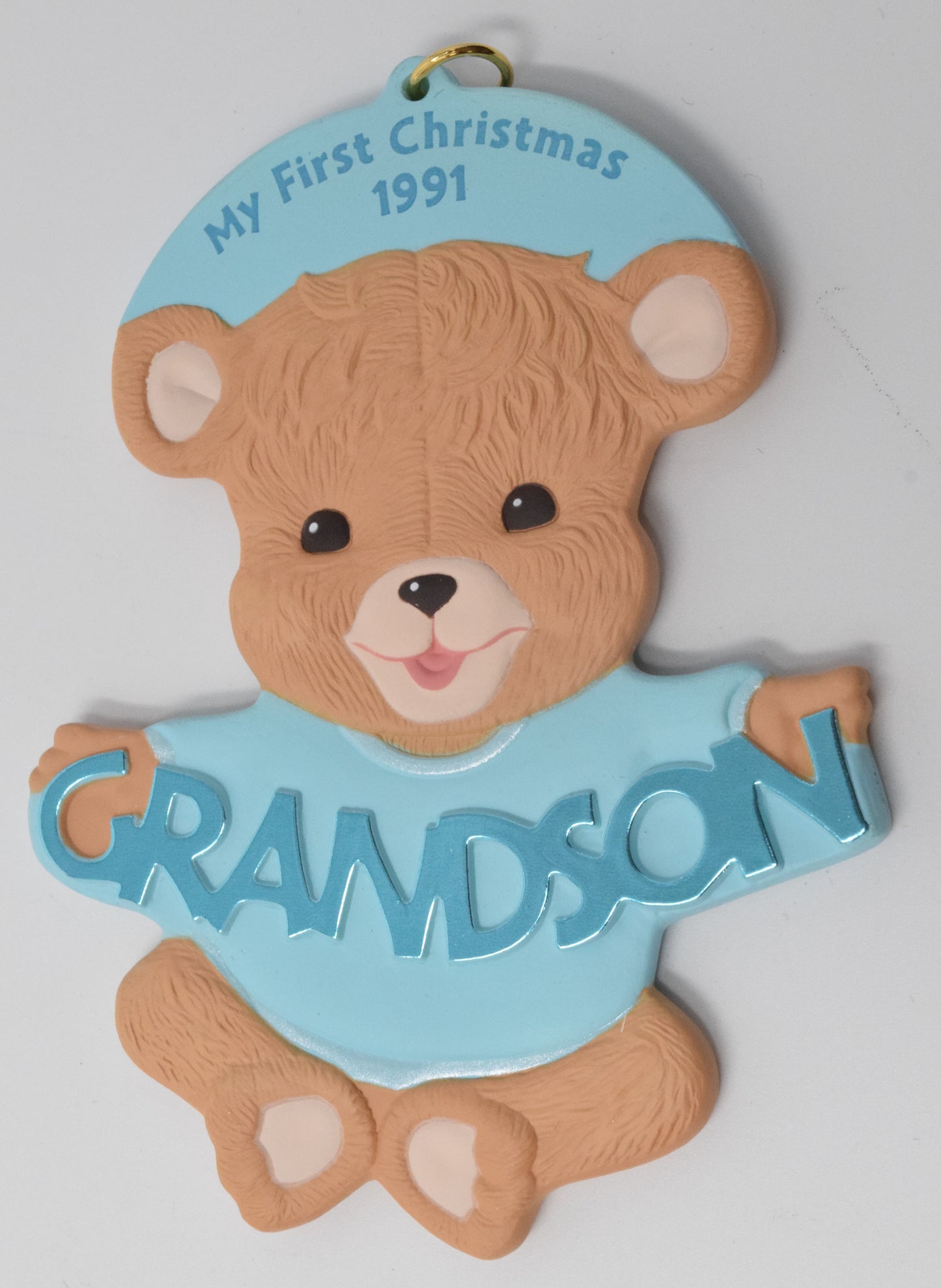 Hallmark Keepsake Grandsons First Christmas Bear Christmas Ornament 1991 NIB