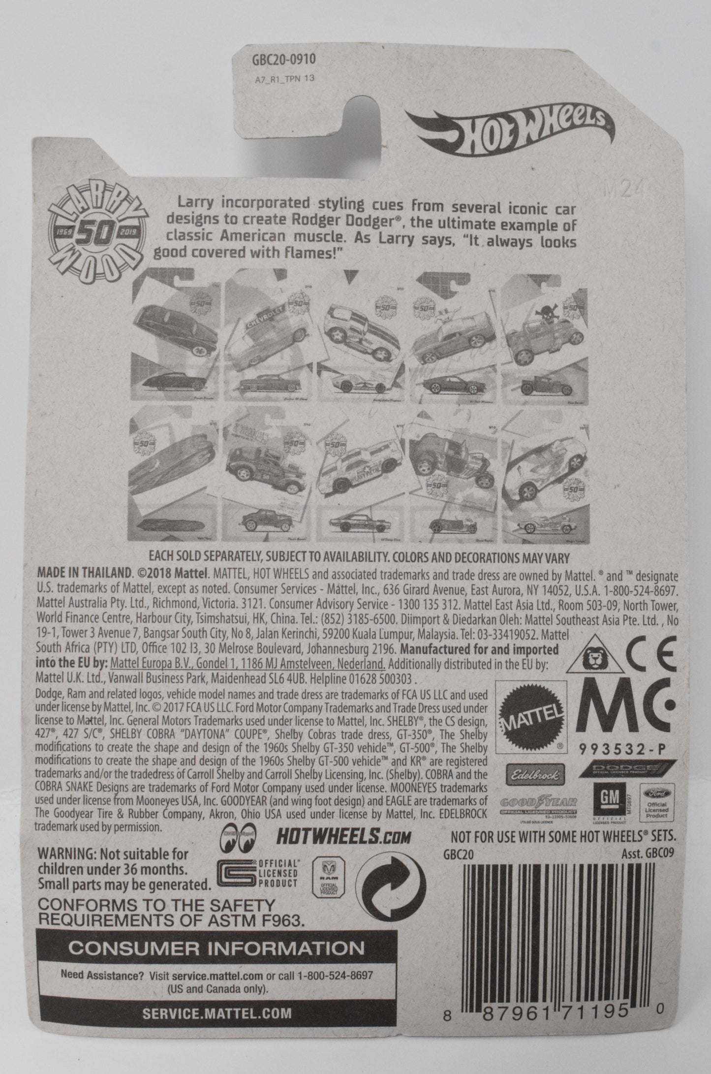 Hot Wheels Rodger Dodger 10/10 White DieCast Car New