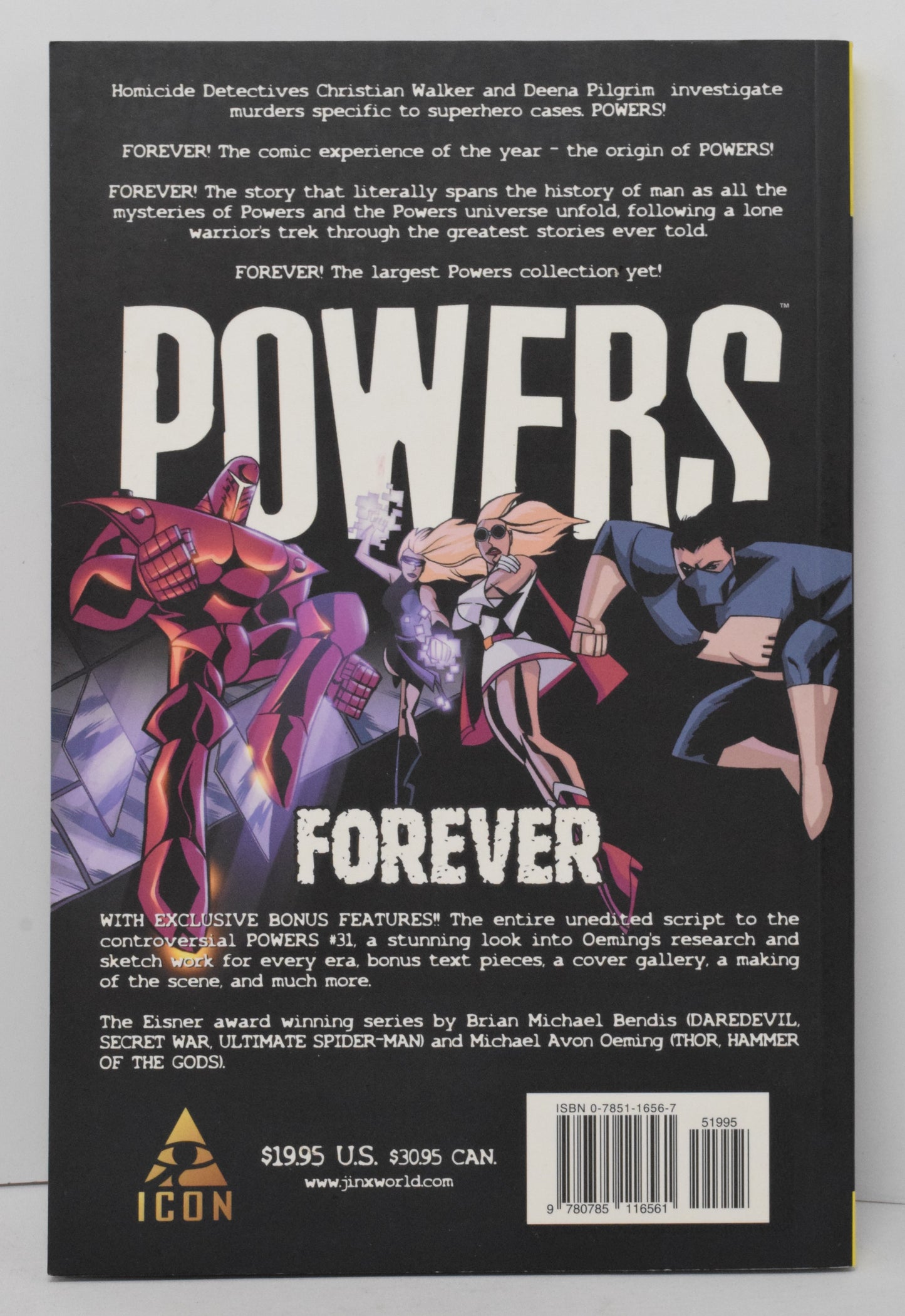 Powers Forever Vol 7 TP Marvel Icon 2004 NM- 9.2 1st Print Brian Bendis - Golden Apple Comics