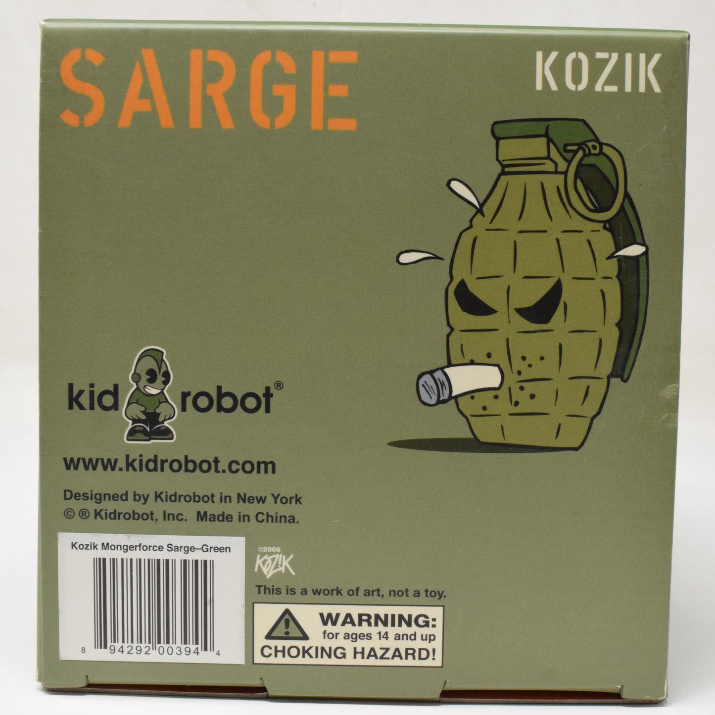 Frank Kozik Kidrobot Sarge Green Mongerforce Mongers NIB