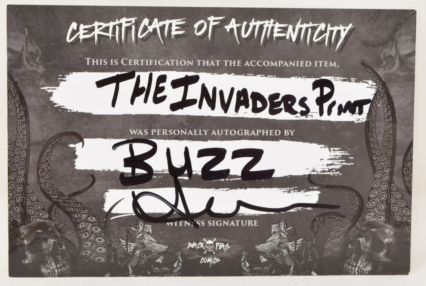 Invaders Print 11 x 17 Signed Buzz Captain America Namor Human Torch