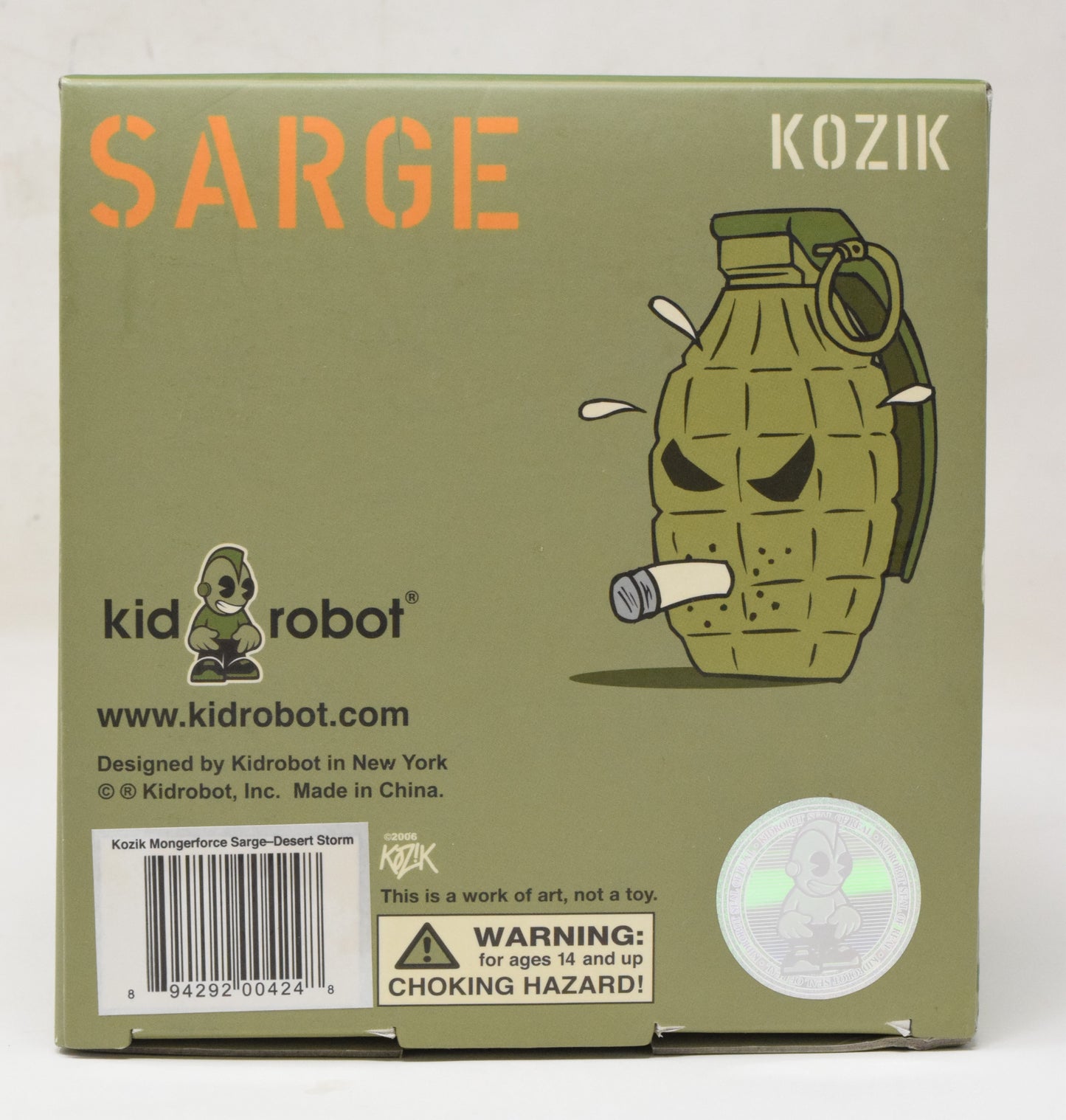 Frank Kozik Kidrobot Sarge Camo Desert Storm Mongerforce Mongers NIB