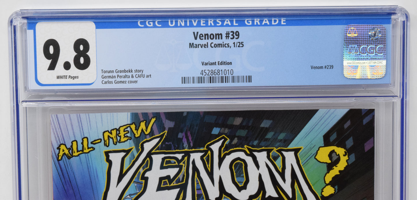 Venom #39 B Carlos Gomez Foreshadow All New Venom Variant (11/13/2024) Marvel CGC 9.8