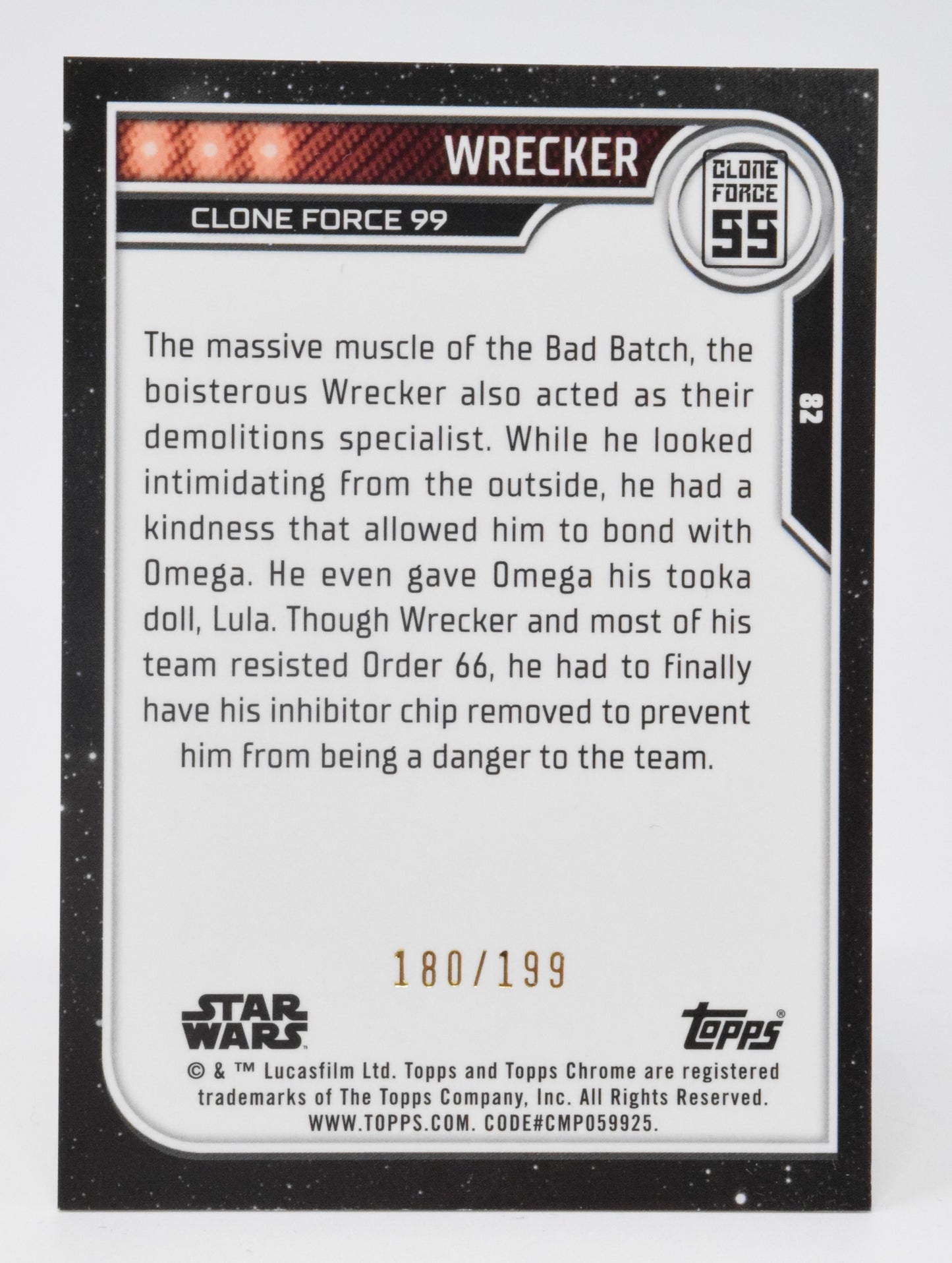 Star Wars Topps Chrome Wrecker Aqua Refractor 180/199 Trading Card 82 - Golden Apple Comics