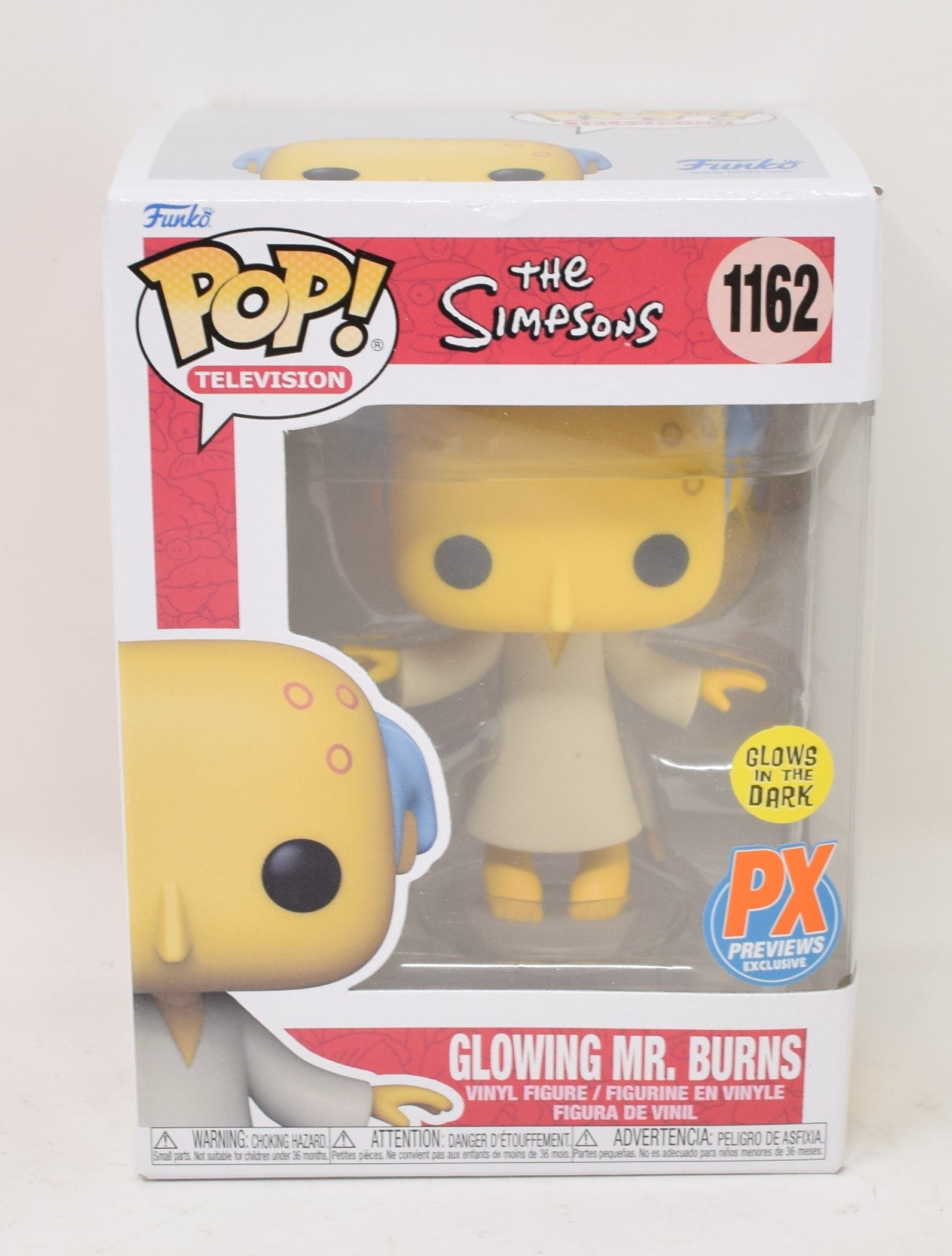 Simpsons Glowing Mr Burns GITD PX Previews 1162 Funko Pop Vinyl Figure New
