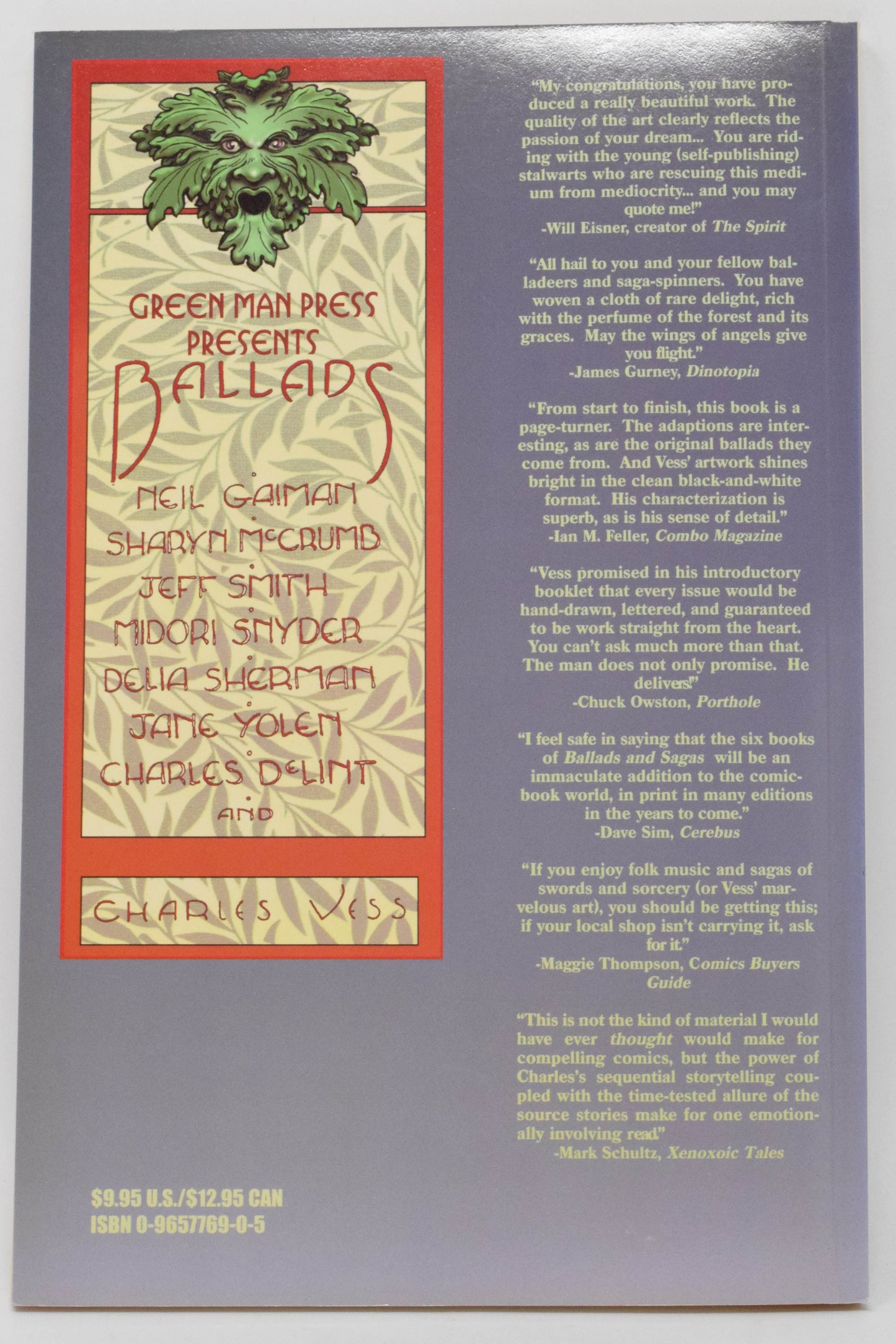 Ballads TPB Green Man 1997 NM Book Ballads Sagas 1 - 4 Neil Gaiman Charles Vess - Golden Apple Comics
