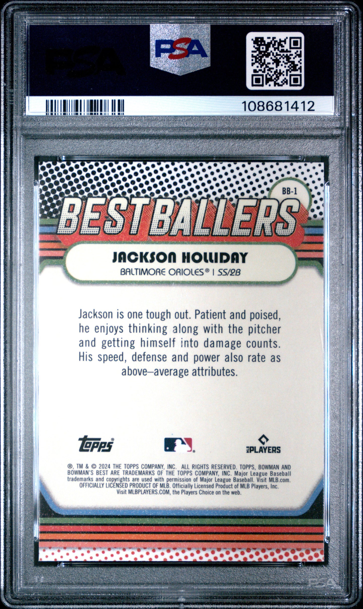 Graded 2024 Topps Bowmans Best Jackson Holliday #BB1 Best Ballers Rookie RC Baseball Card PSA 10 Gem Mint - Golden Apple Comics