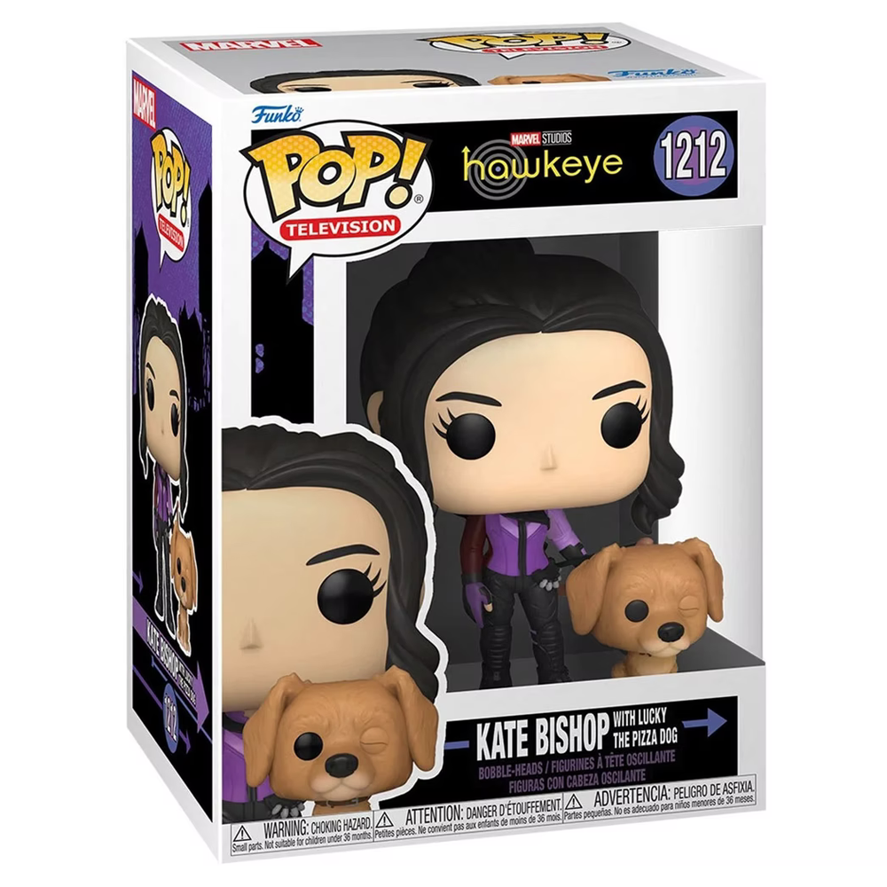 Funko POP! Marvel: Hawkeye - Kate Bishop with Lucky the Pizza Dog Vinyl Figure #1212 - Golden Apple Comics