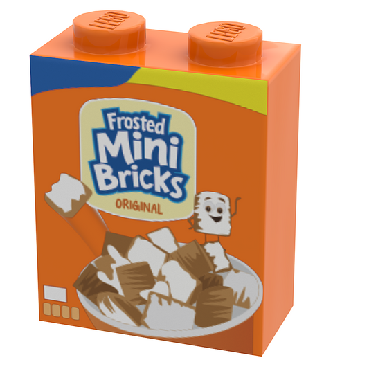 Frosted Mini Bricks Cereal - Custom Printed 1x2x2 Brick