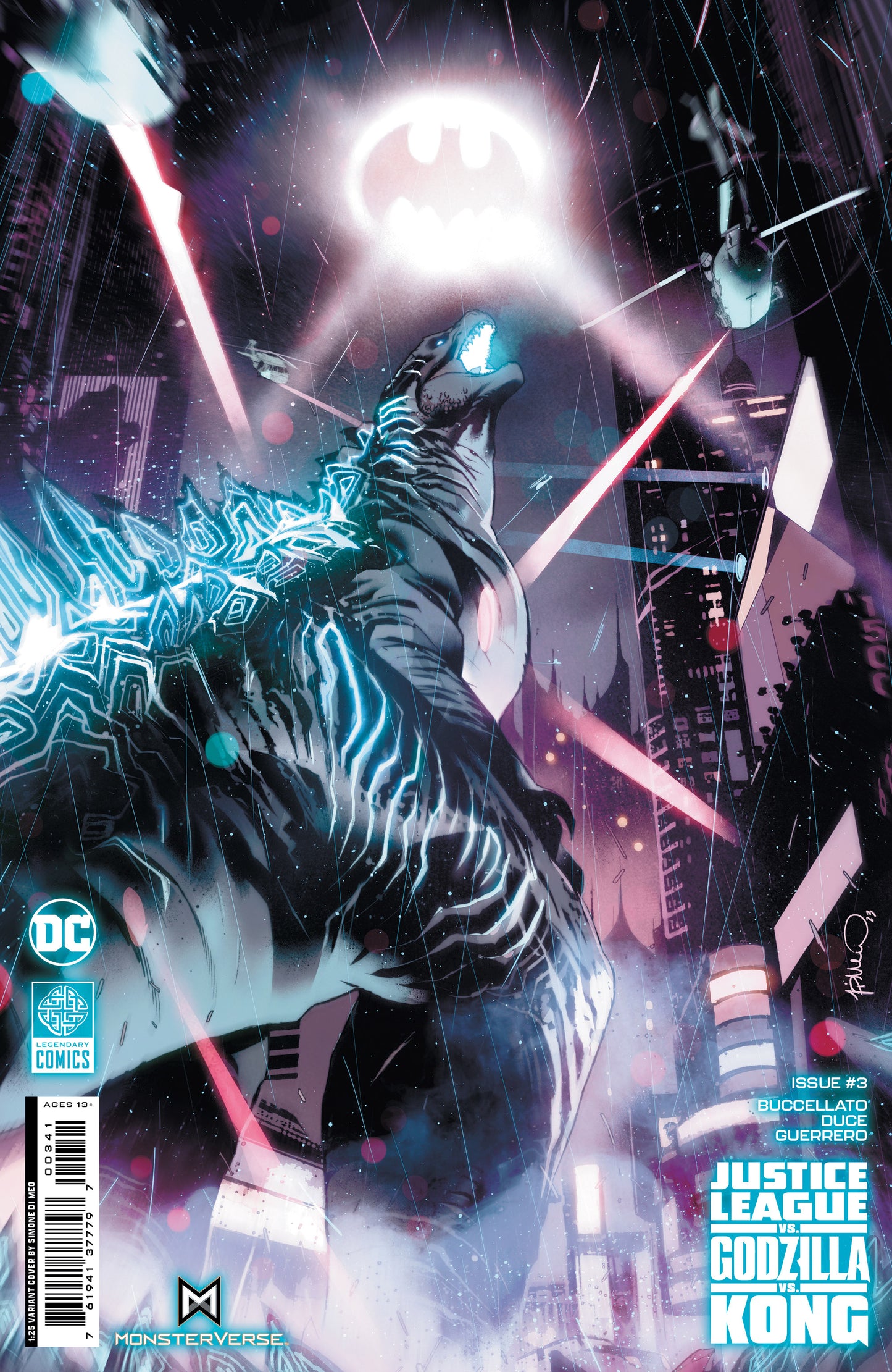 Justice League Vs Godzilla Vs Kong #3 (Of 7) D 1:25 Simone Di Meo Card Stock Variant (12/19/2023) Dc