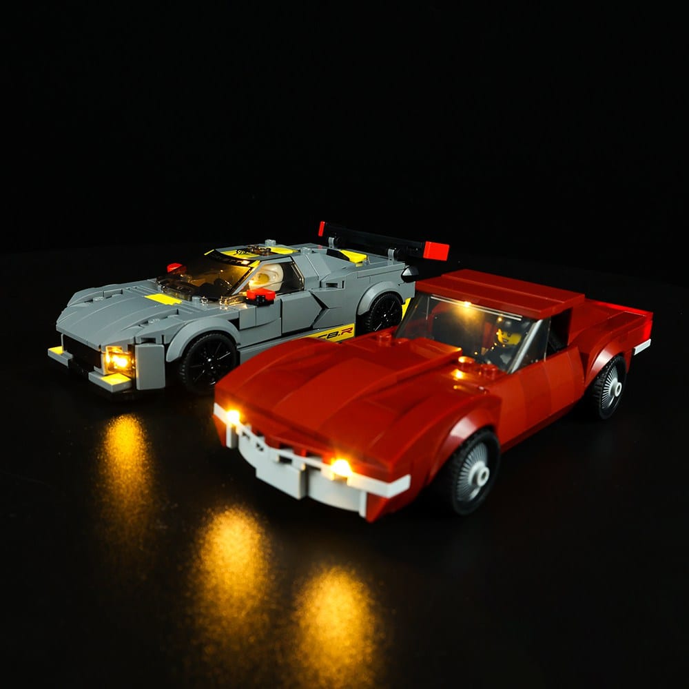LEGO Chevrolet Corvette C8.R Race Car and 1968 Chevrolet Corvette #76903 Light Kit